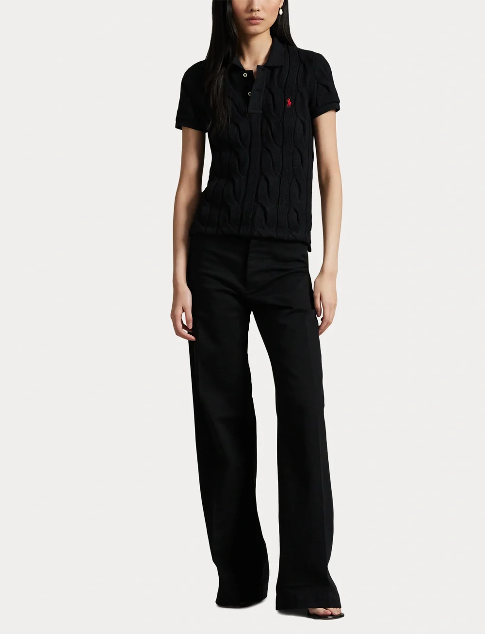 Polo Ralph Lauren - Cable-Knit Cotton Polo Shirt - poloskjorter - polo black - 4