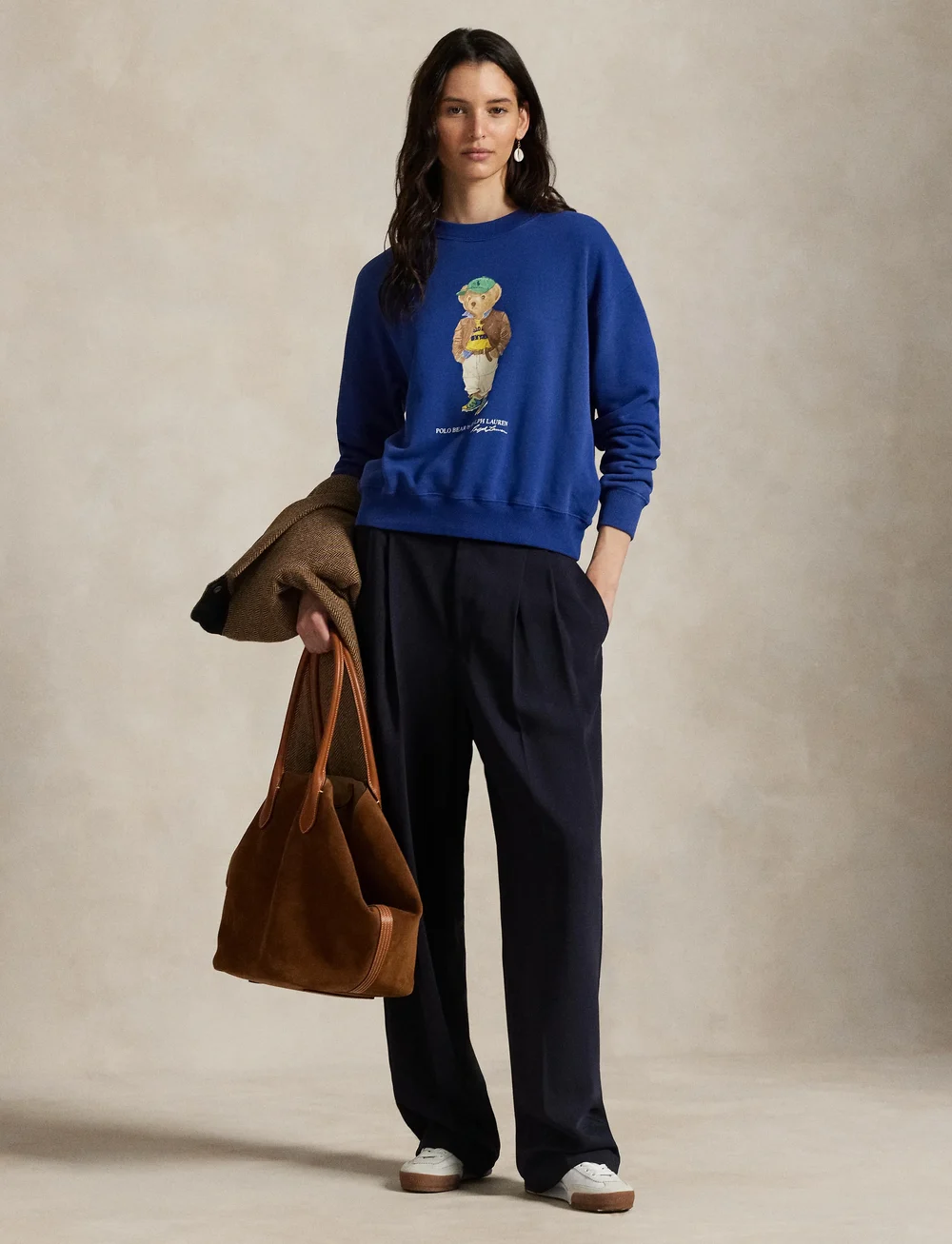 Polo Ralph Lauren - Polo Bear Lightweight Fleece Crewneck - sweatshirts & hættetrøjer - blue yacht - 1