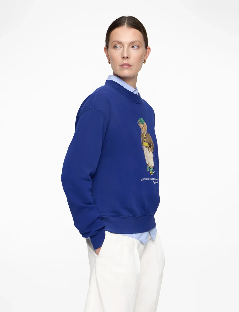 Polo Ralph Lauren - Polo Bear Lightweight Fleece Crewneck - sweatshirts & hættetrøjer - blue yacht - 4