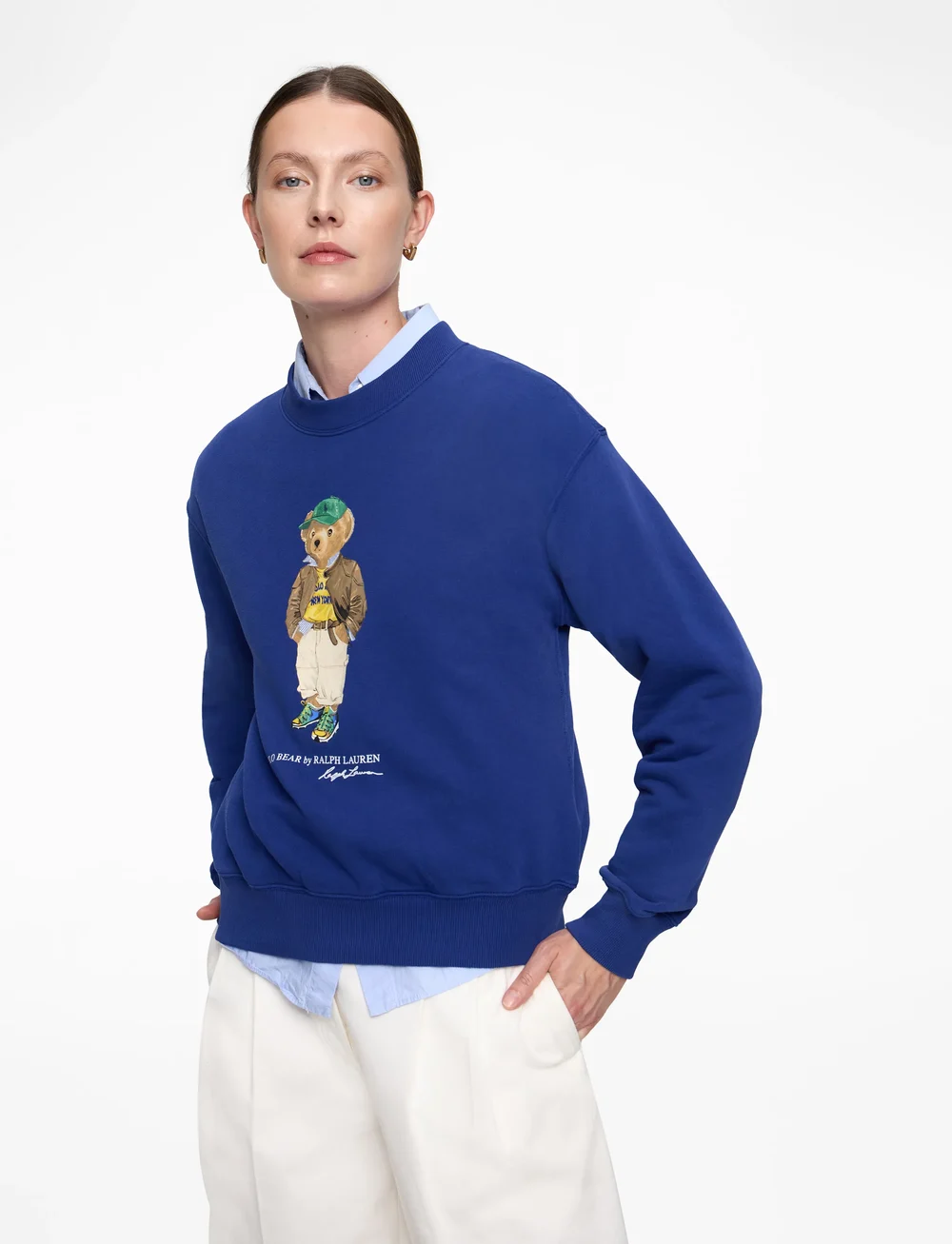 Polo Ralph Lauren - Polo Bear Lightweight Fleece Crewneck - sweatshirts & hættetrøjer - blue yacht - 0