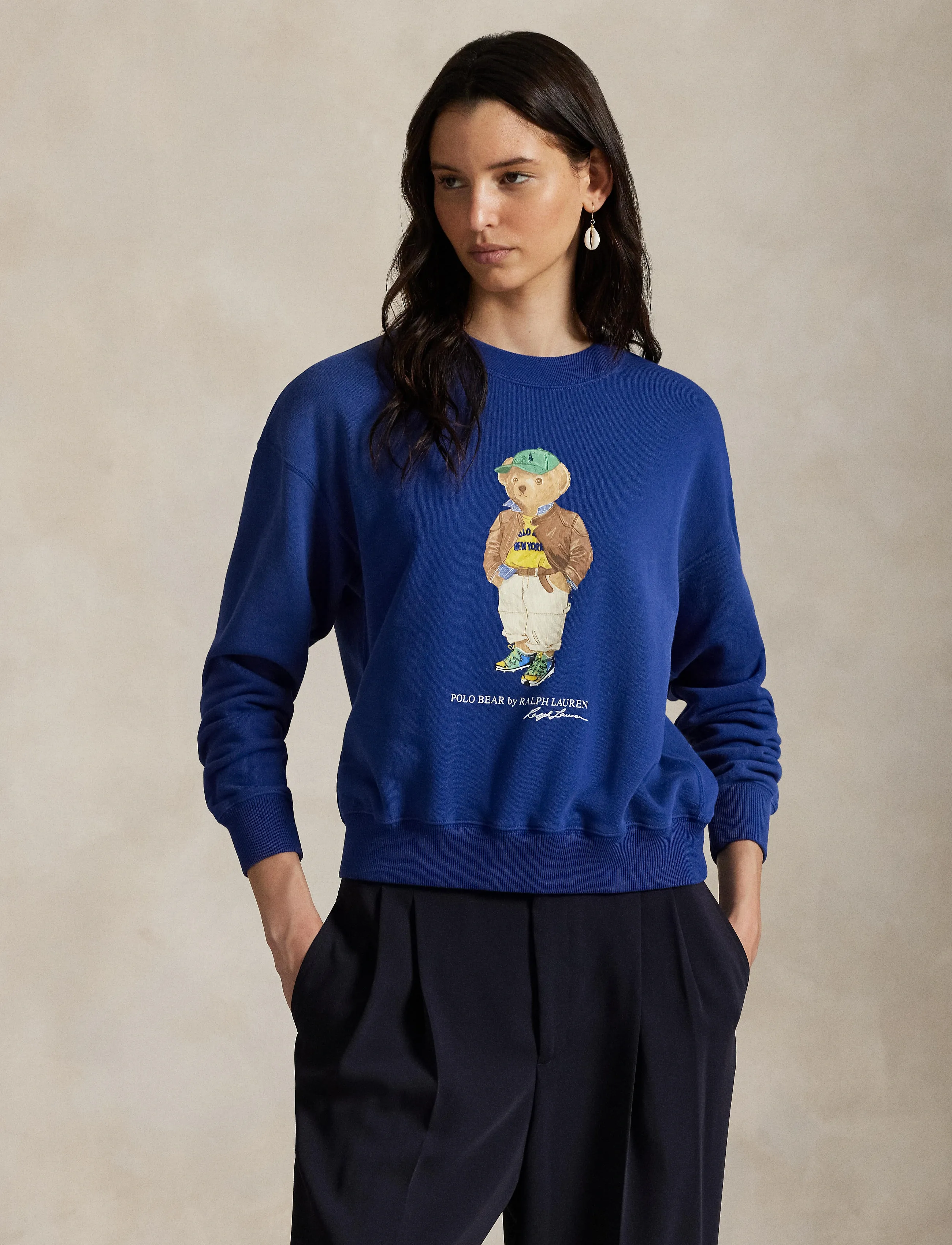 Polo Ralph Lauren - Polo Bear Lightweight Fleece Crewneck - džemperiai - blue yacht - 4