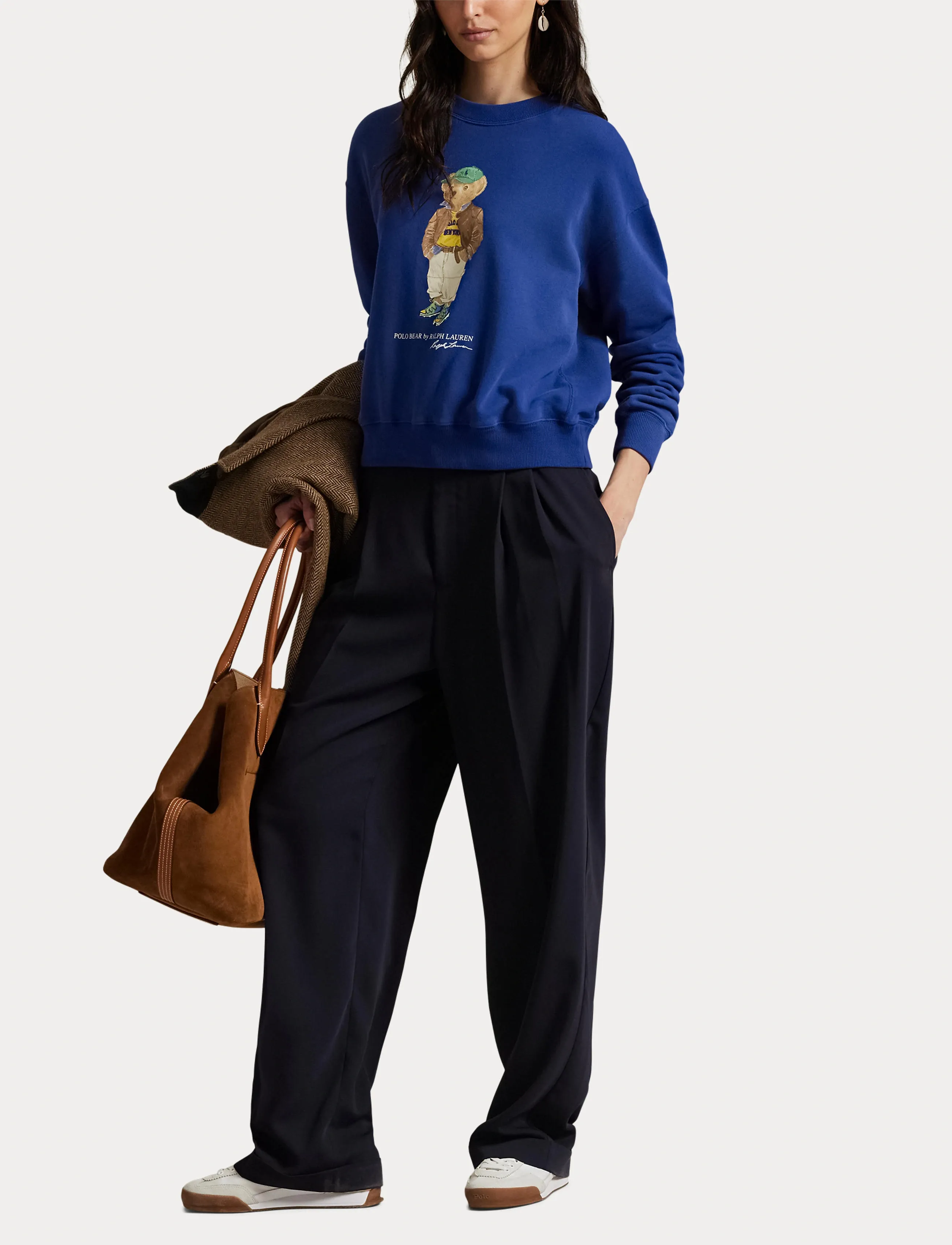 Polo Ralph Lauren - Polo Bear Lightweight Fleece Crewneck - džemperiai - blue yacht - 5