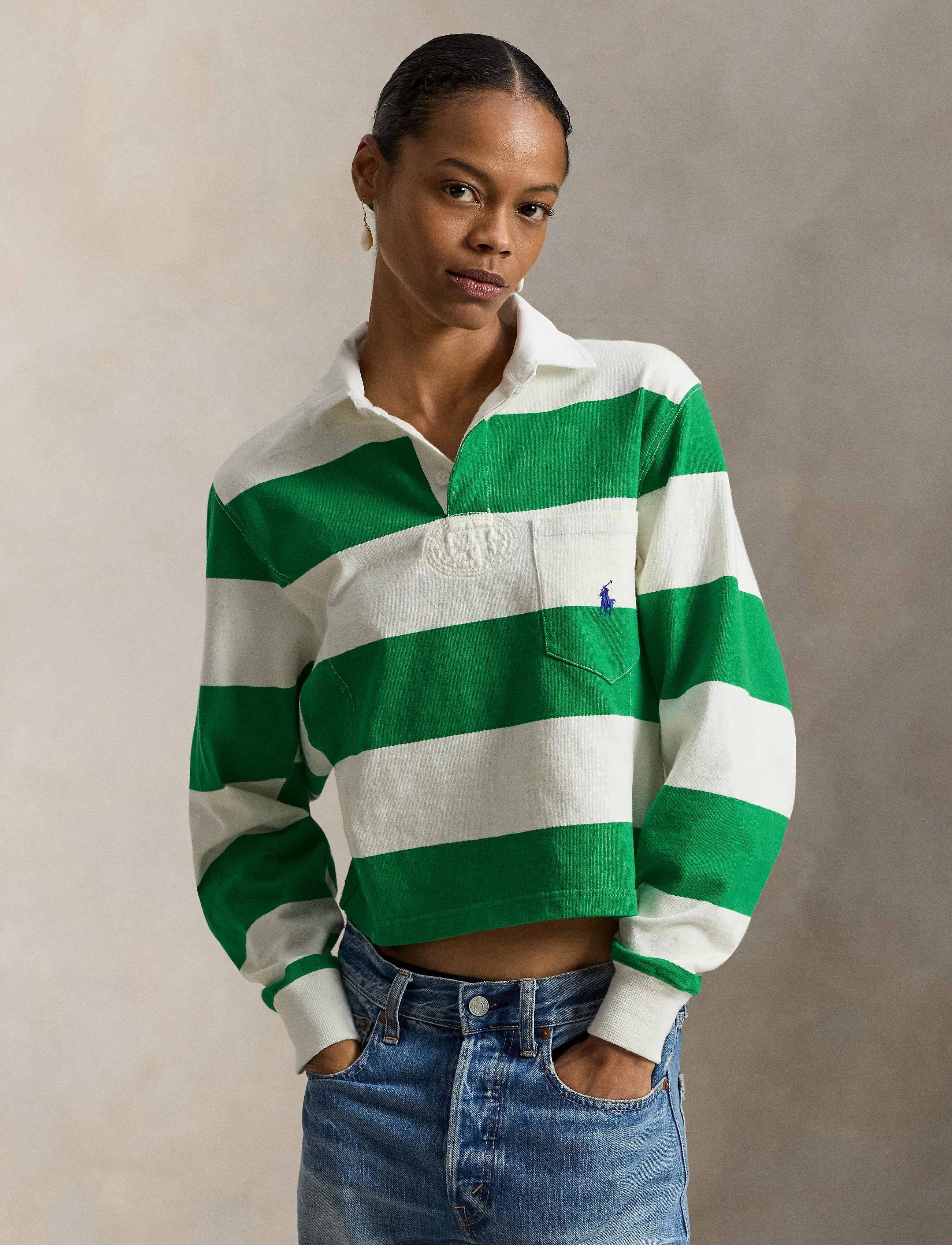 Polo Ralph Lauren Jersey Shaped Rugby Shirt, XL, Green, T-Shirts & Toppe > Langærmede, Dame