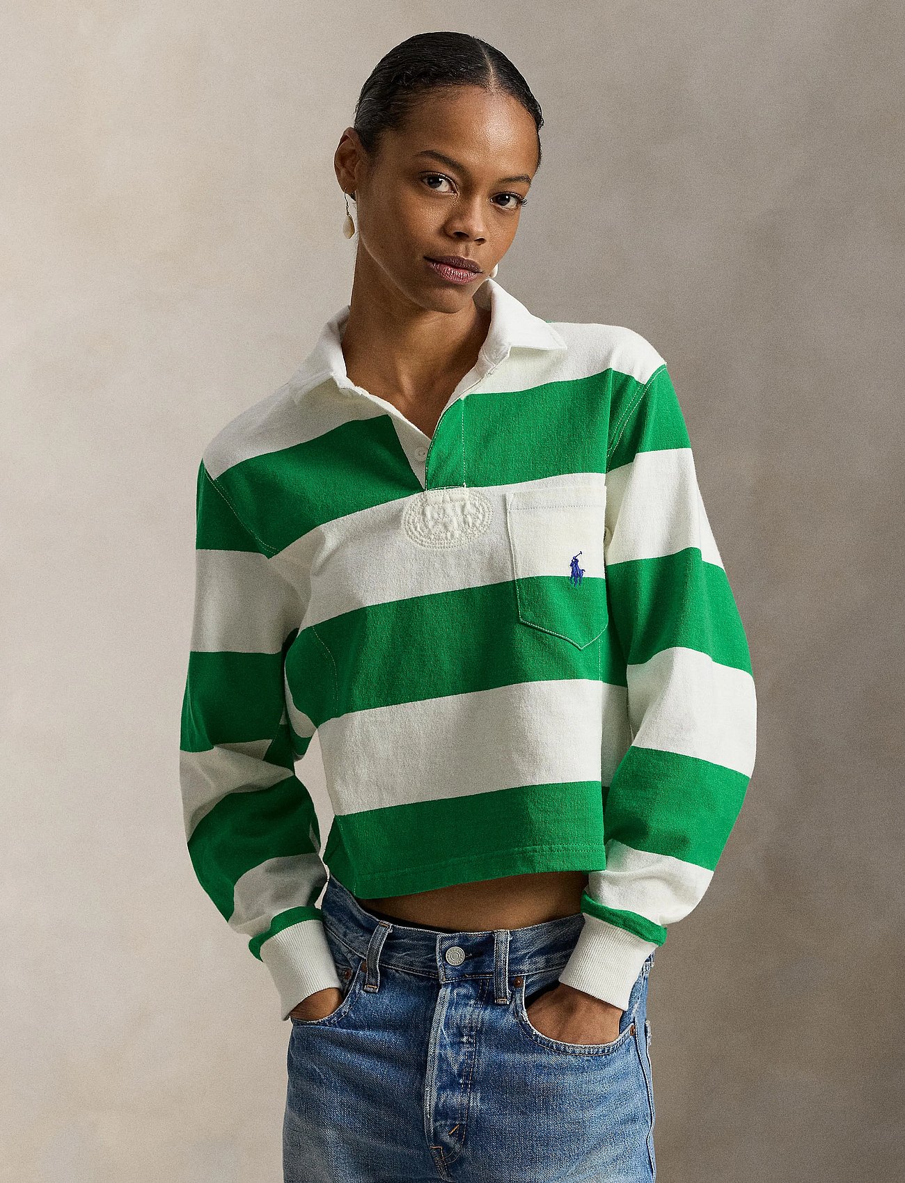 Jersey Shaped Rugby Shirt - BILLIARD GREEN/DE