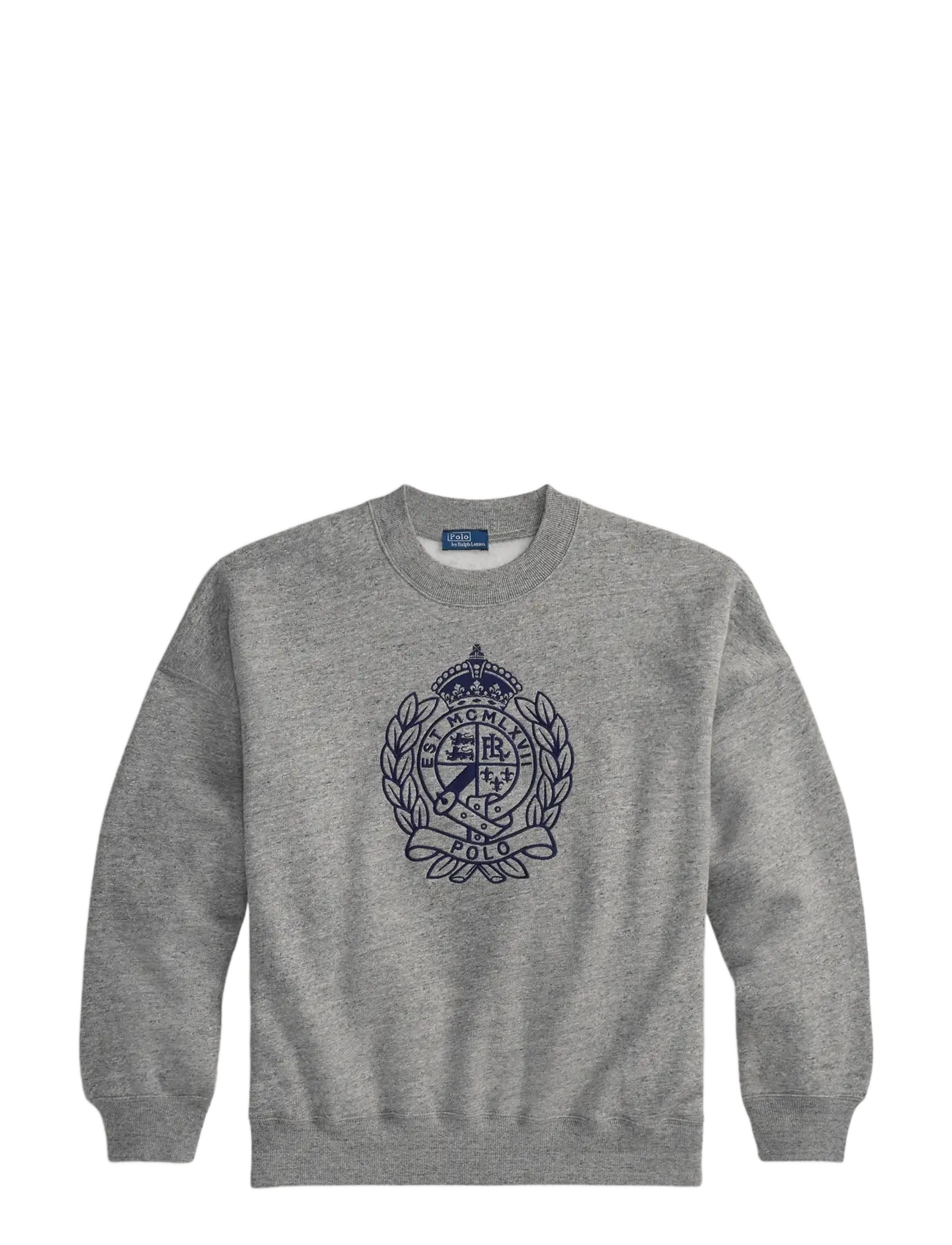 Polo Ralph Lauren Embroidered-Crest Fleece Crewneck - Pusad ja dressipluusid - DARK VINTAGE HEAT / grey