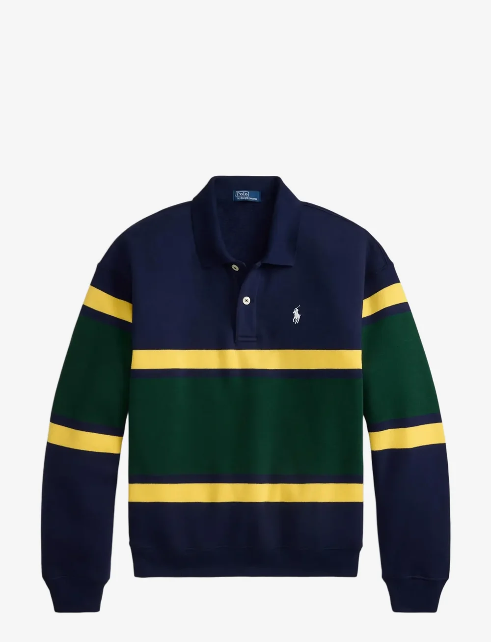 Polo Ralph Lauren - Striped Fleece Long-Sleeve Polo Shirt - hauts à manches longues - navy multi - 1