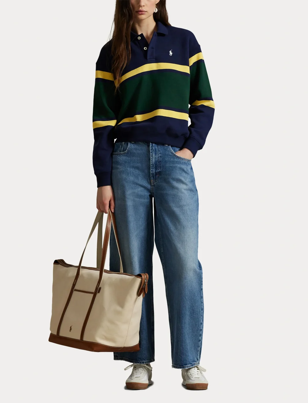 Polo Ralph Lauren - Striped Fleece Long-Sleeve Polo Shirt - hauts à manches longues - navy multi - 4