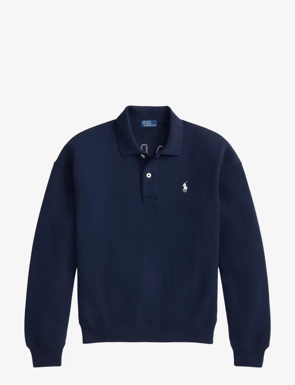 Polo Ralph Lauren - Logo Fleece Polo-Collar Pullover - langärmlige tops - hunter navy - 1