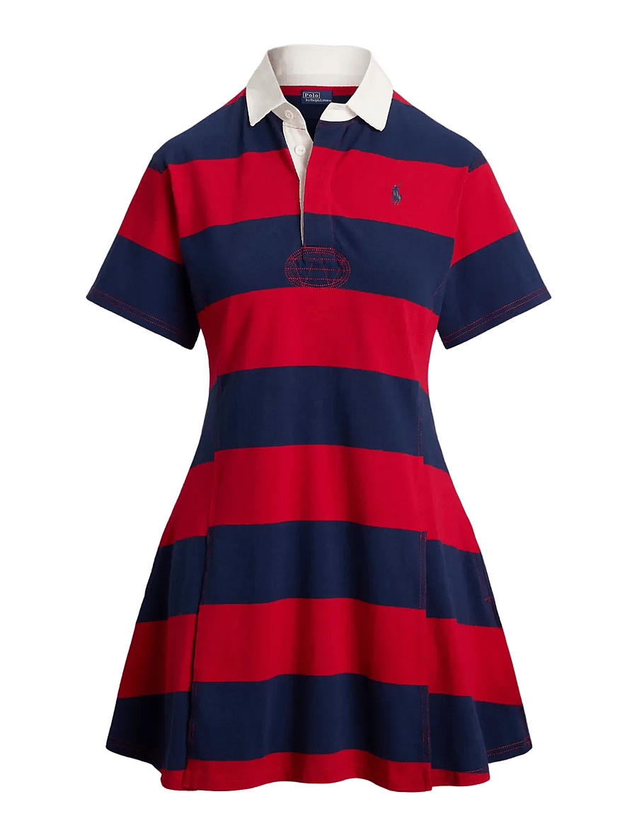 Polo Ralph Lauren - Striped Cotton Jersey Rugby Dress - polo sport red/ne - 1