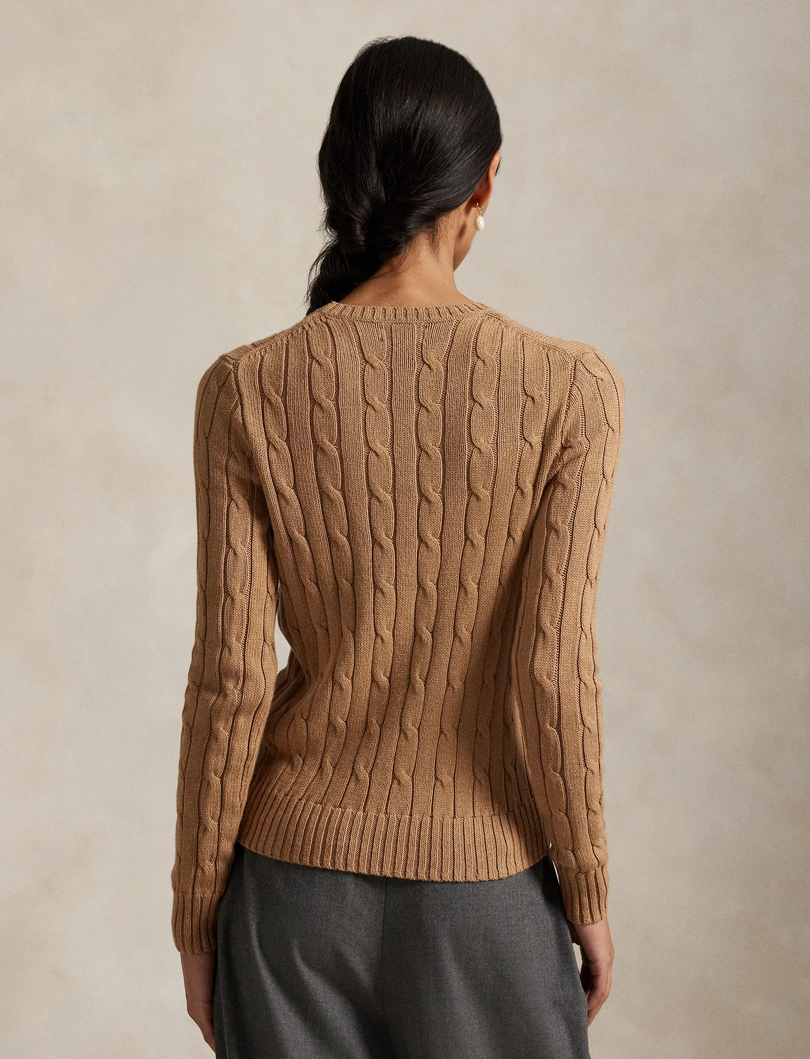 Polo Ralph Lauren - Cable-Knit Cotton Crewneck Sweater - trøjer - collection camel - 2