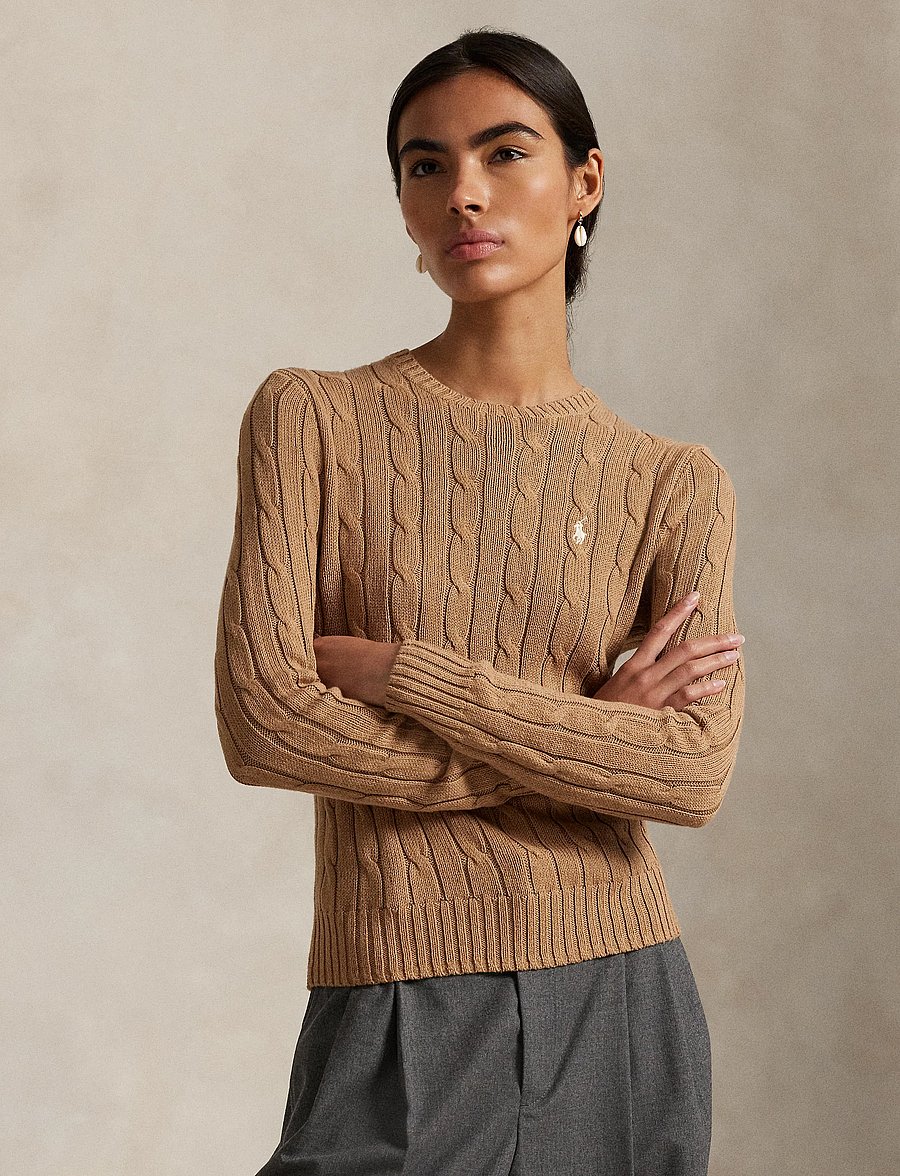 Polo Ralph Lauren - Cable-Knit Cotton Crewneck Sweater - pullover - collection camel - 3