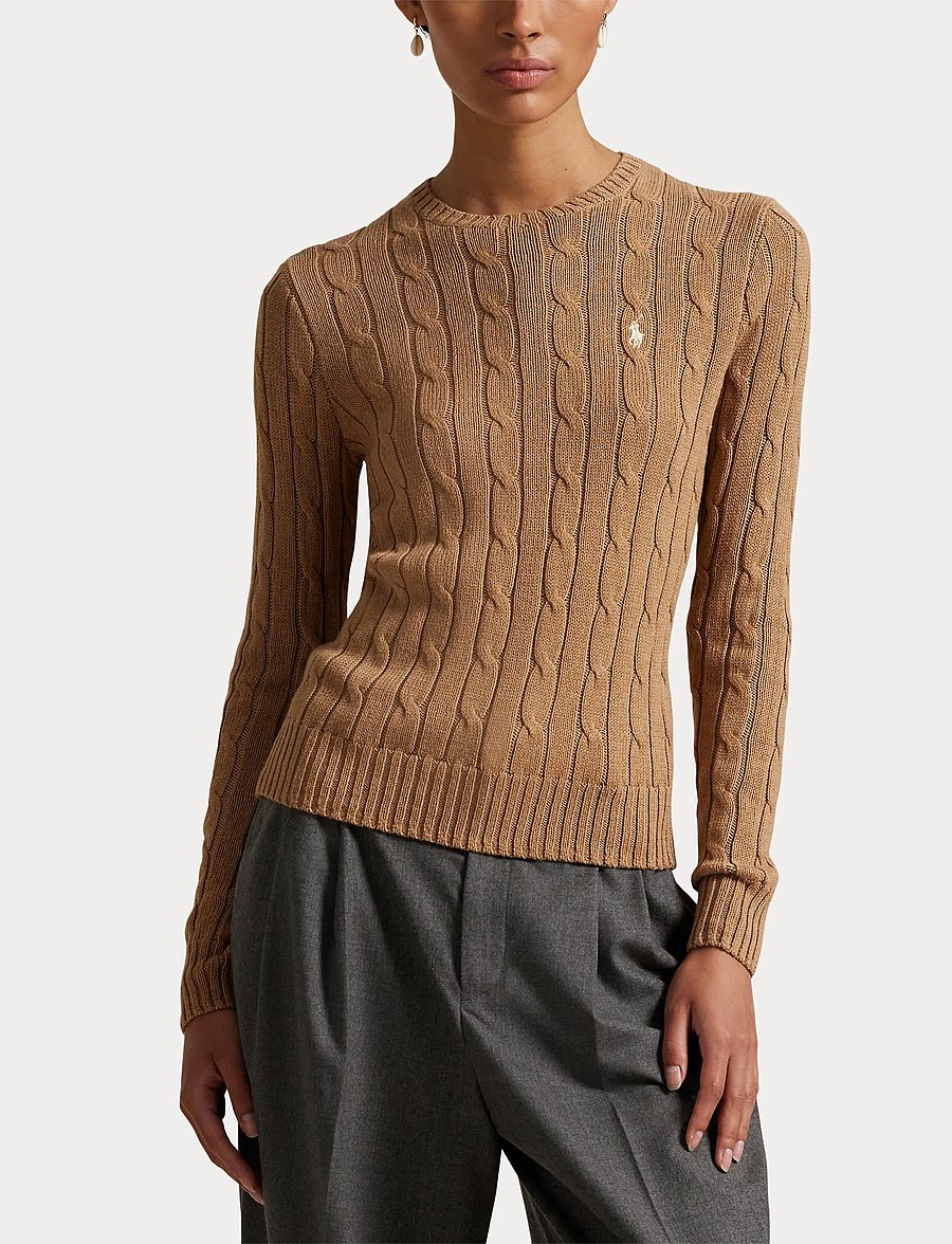 Polo Ralph Lauren - Cable-Knit Cotton Crewneck Sweater - pullover - collection camel - 5