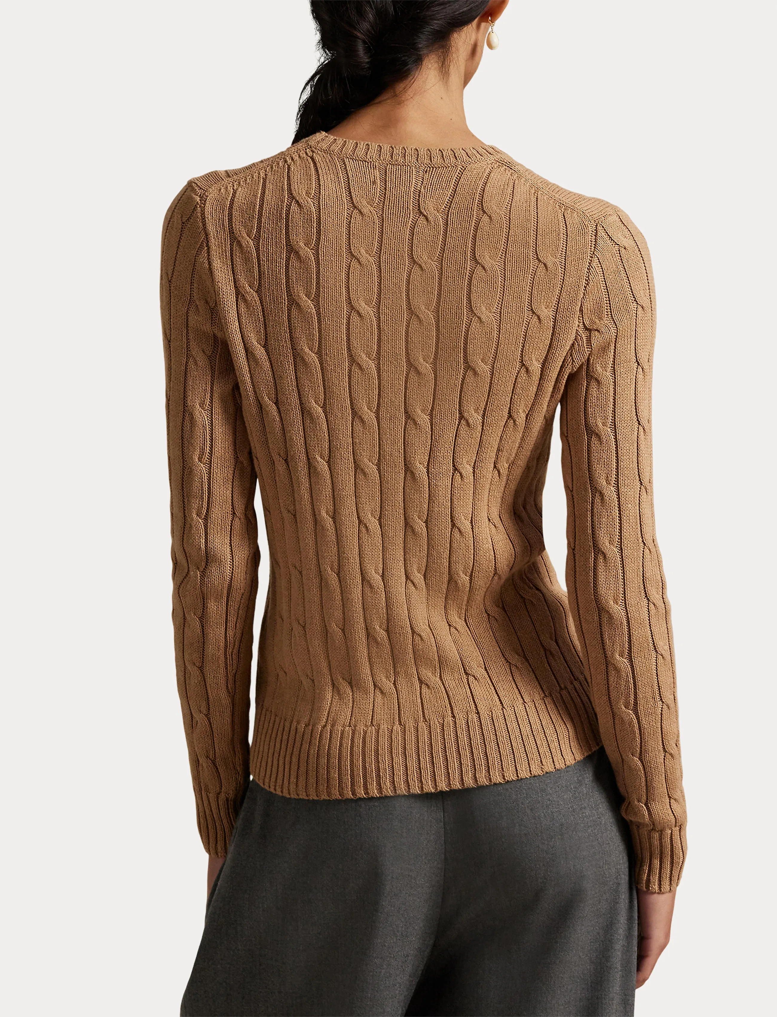 Polo Ralph Lauren Cable-Knit Cotton Crewneck Sweater - Fødselsdag - COLLECTION CAMEL / brown