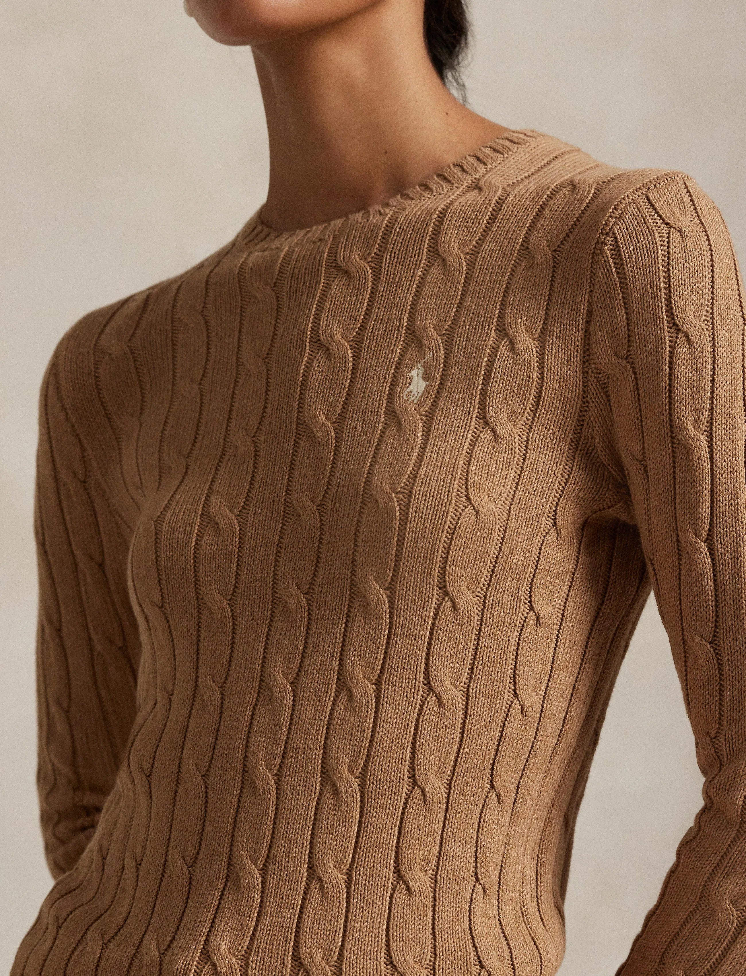 Polo Ralph Lauren Cable-Knit Cotton Crewneck Sweater stickade tröjor dam – bild 7