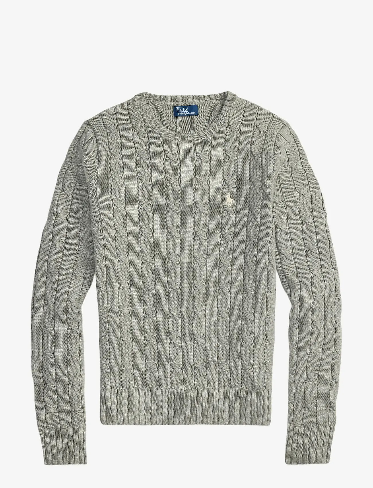 Polo Ralph Lauren - Cable-Knit Cotton Crewneck Sweater - trøjer - fawn grey heather - 1