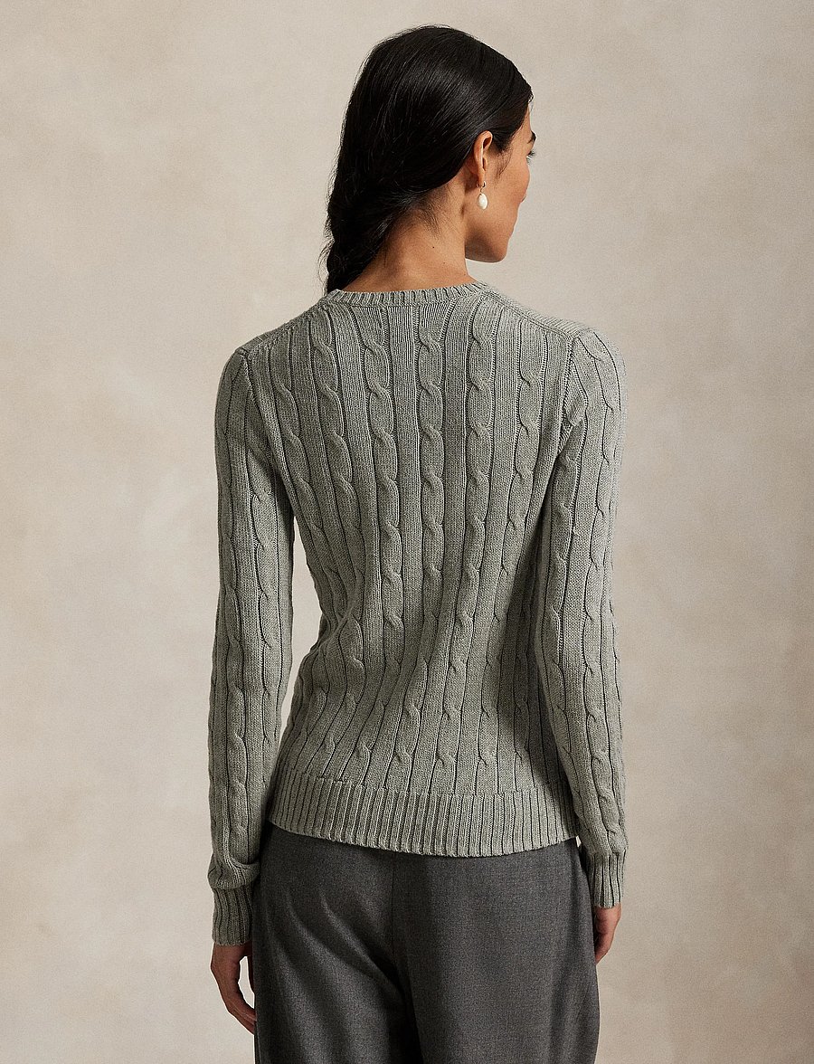 Polo Ralph Lauren - Cable-Knit Cotton Crewneck Sweater - tröjor - fawn grey heather - 2