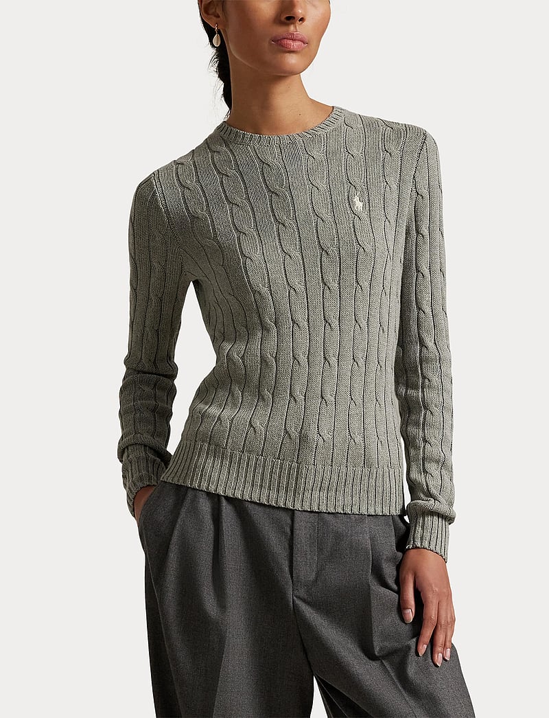 Polo Ralph Lauren - Cable-Knit Cotton Crewneck Sweater - sviitrid - fawn grey heather - 5
