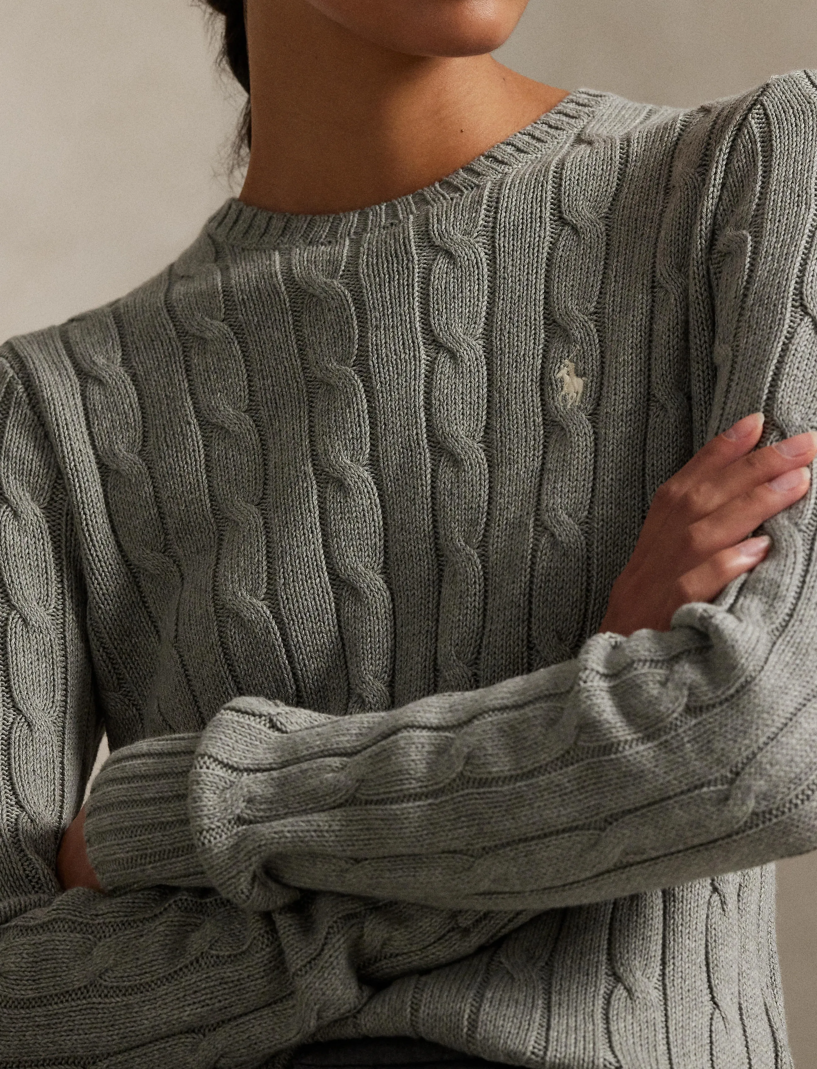 Polo Ralph Lauren Cable-Knit Cotton Crewneck Sweater stickade tröjor dam – bild 7