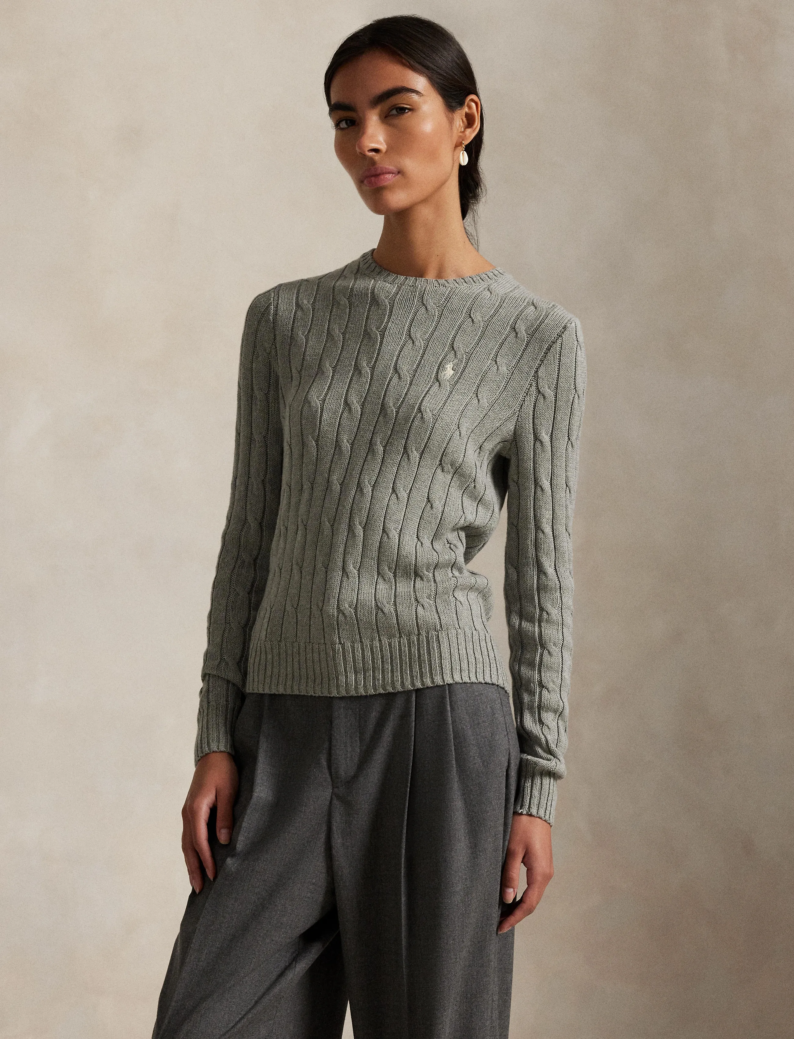 Polo Ralph Lauren Cable-Knit Cotton Crewneck Sweater stickade tröjor dam – bild 9