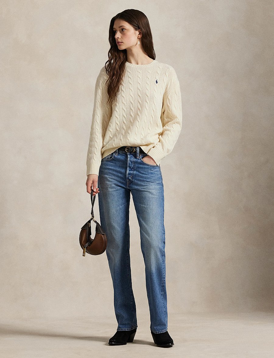 Polo Ralph Lauren - Cable Wool-Cashmere Crewneck Sweater - kaschmir - authentic cream - 0