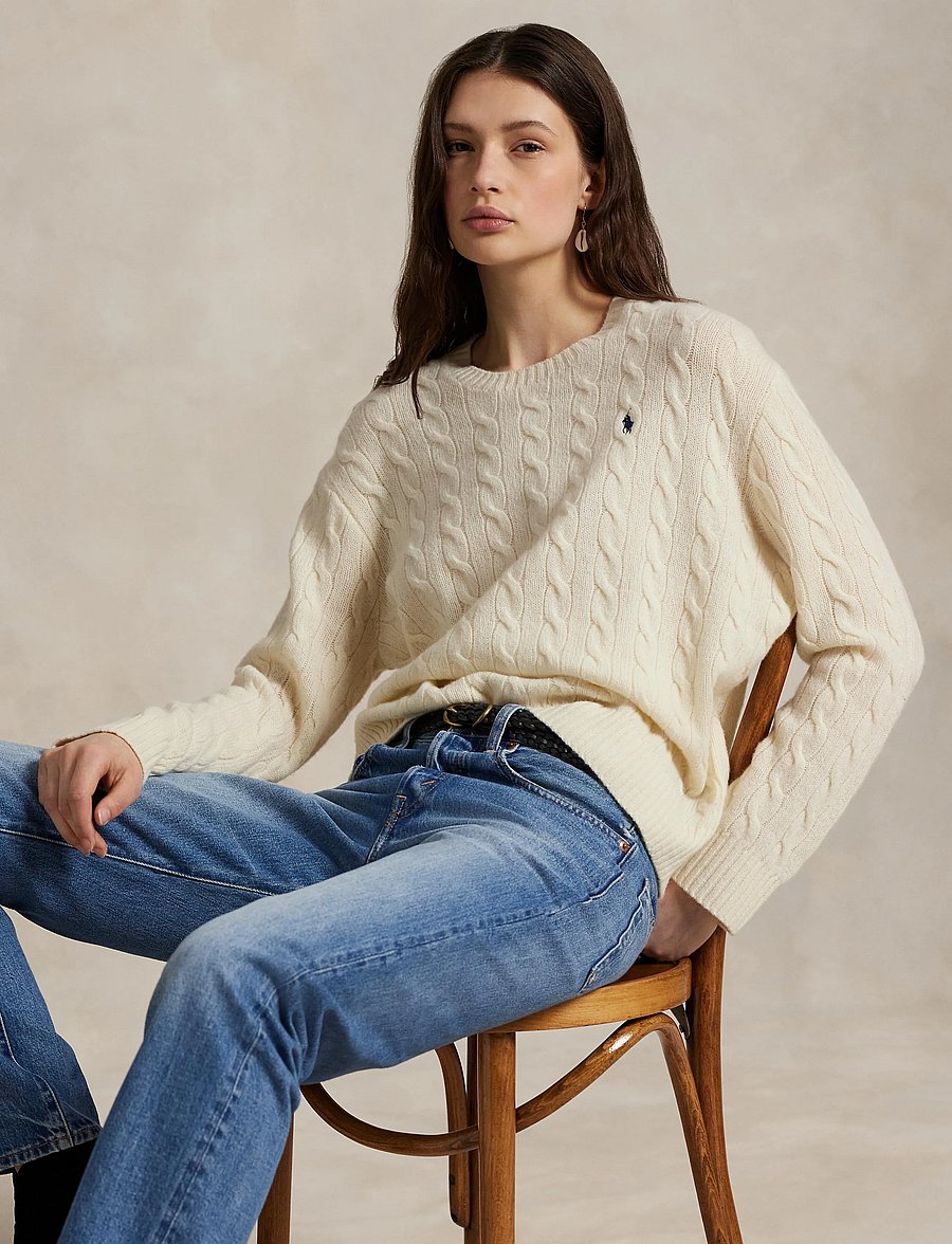 Polo Ralph Lauren - Cable Wool-Cashmere Crewneck Sweater - kaschmir - authentic cream - 3