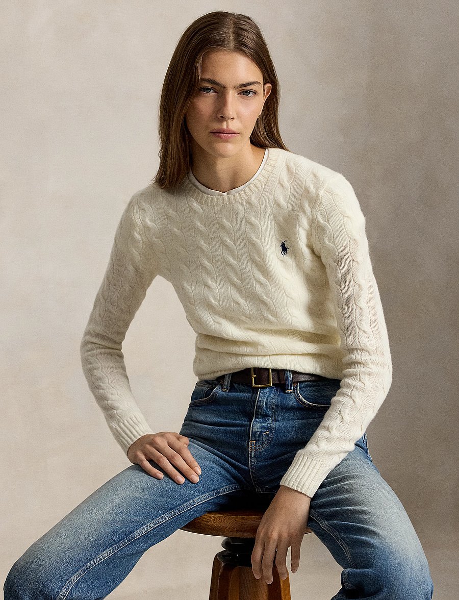 Polo Ralph Lauren - Cable Wool-Cashmere Crewneck Sweater - kašmiir - authentic cream - 3