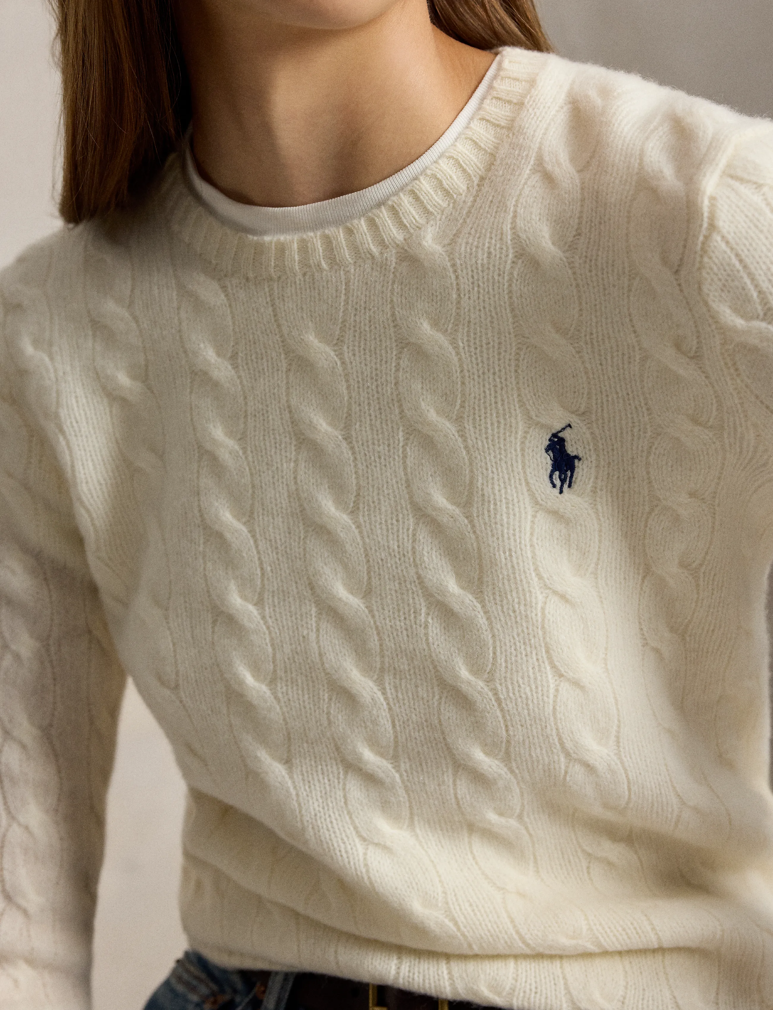 Polo Ralph Lauren - Cable Wool-Cashmere Crewneck Sweater - kašmiir - authentic cream - 5