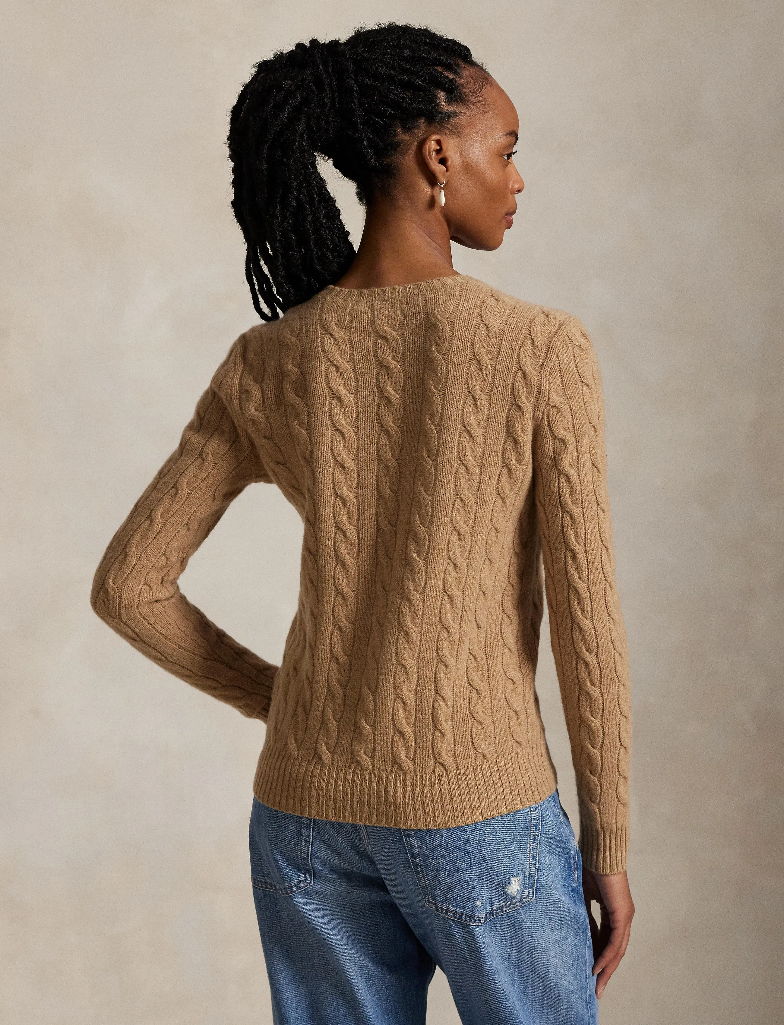 Polo Ralph Lauren - Cable Wool-Cashmere Crewneck Sweater - collection camel - 2