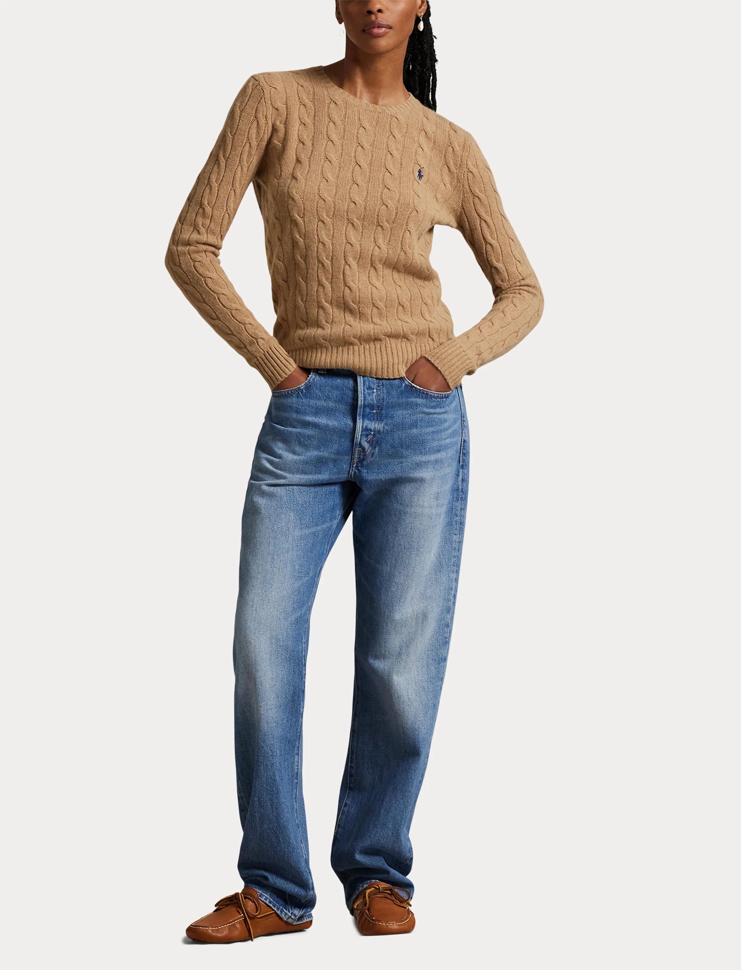Polo Ralph Lauren - Cable Wool-Cashmere Crewneck Sweater - collection camel - 4