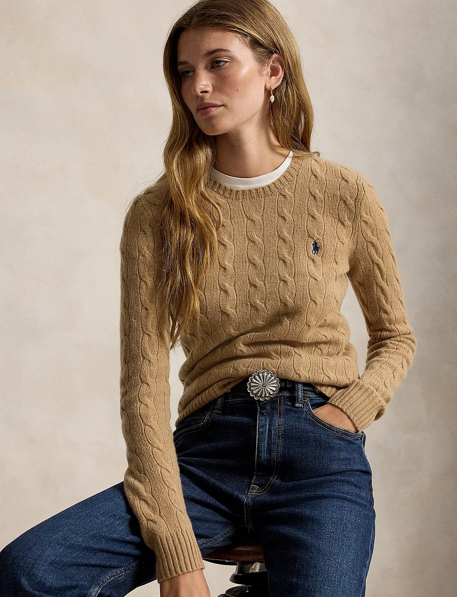 Polo Ralph Lauren - Cable Wool-Cashmere Crewneck Sweater - cashmere - collection camel - 4