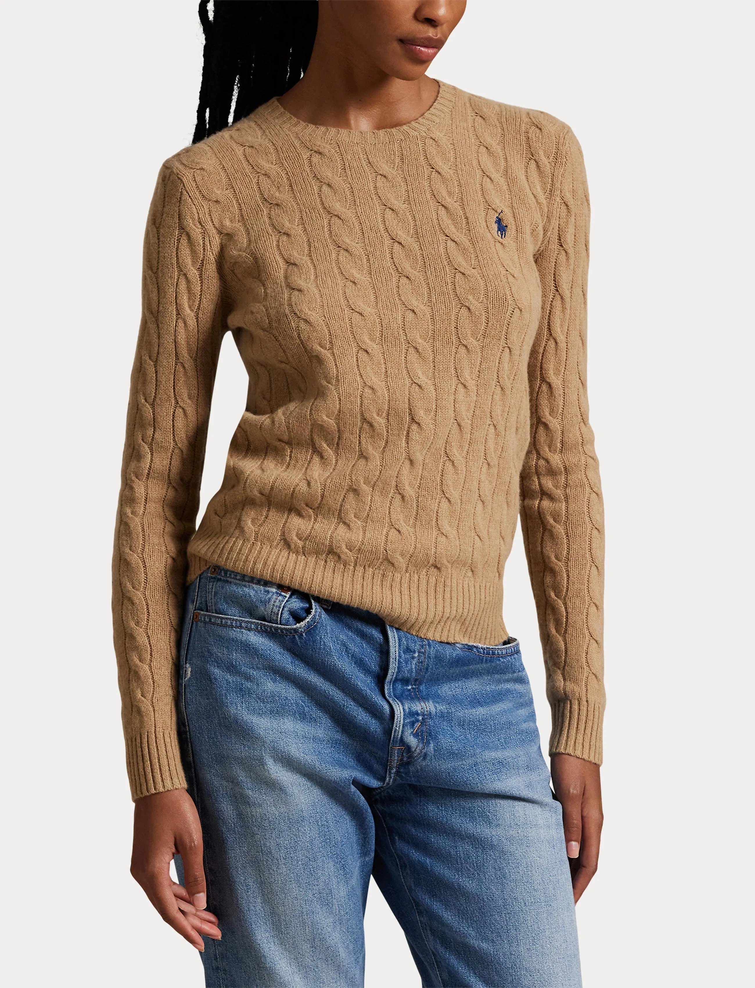 Polo Ralph Lauren - Cable Wool-Cashmere Crewneck Sweater - collection camel - 5