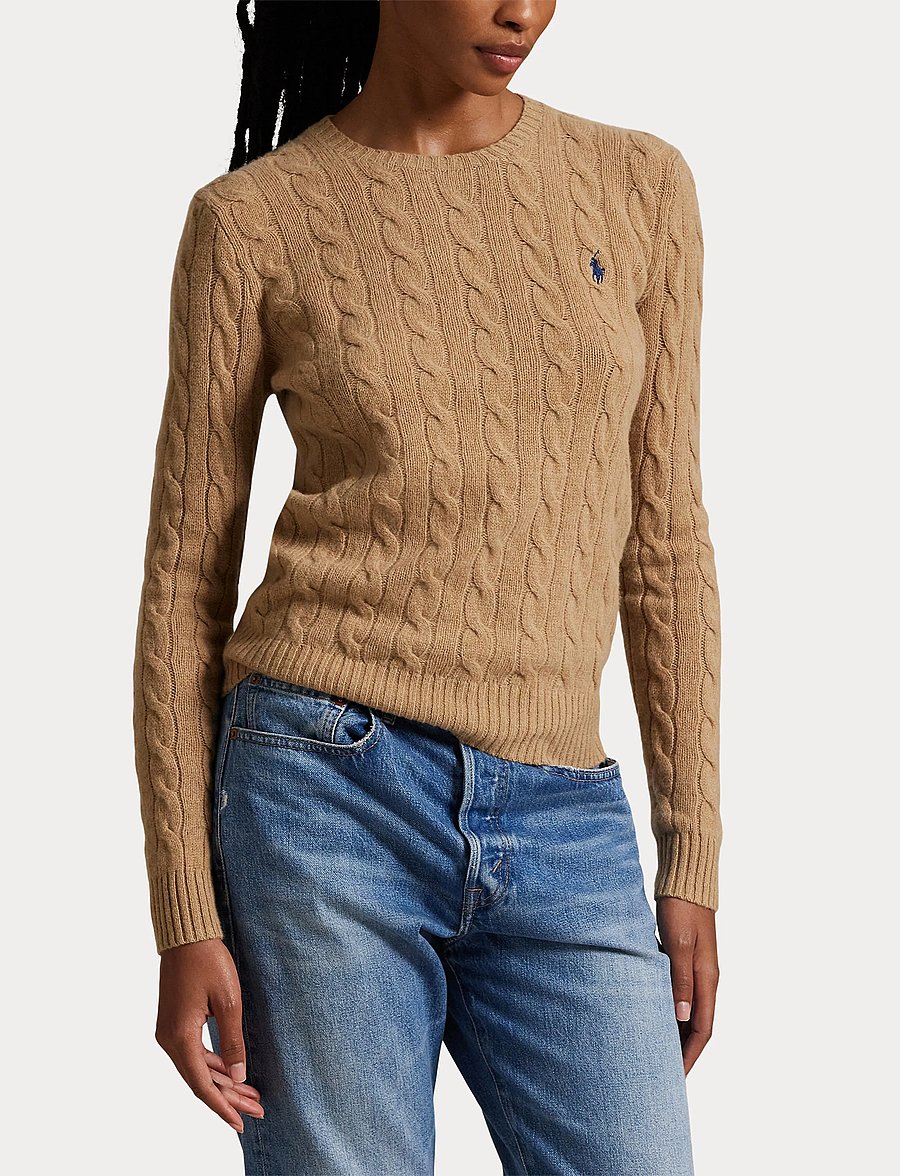 Polo Ralph Lauren - Cable Wool-Cashmere Crewneck Sweater - collection camel - 5