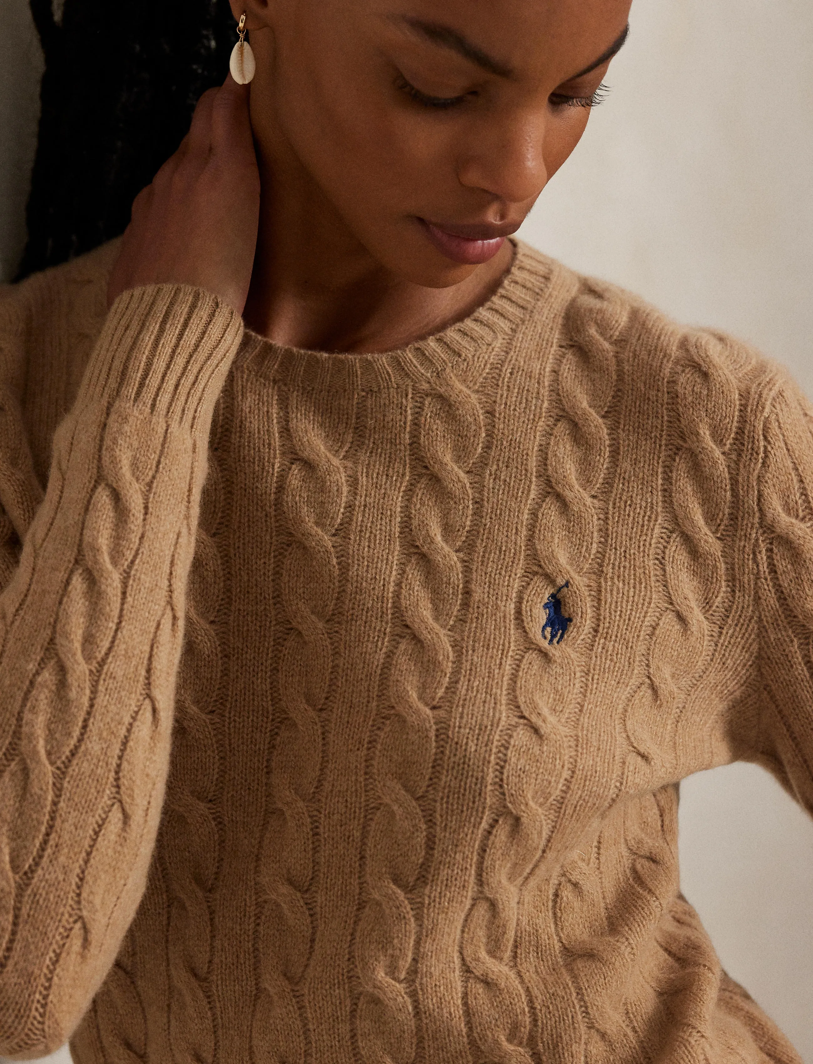Polo Ralph Lauren Cable Wool-Cashmere Crewneck Sweater stickade tröjor dam – bild 7