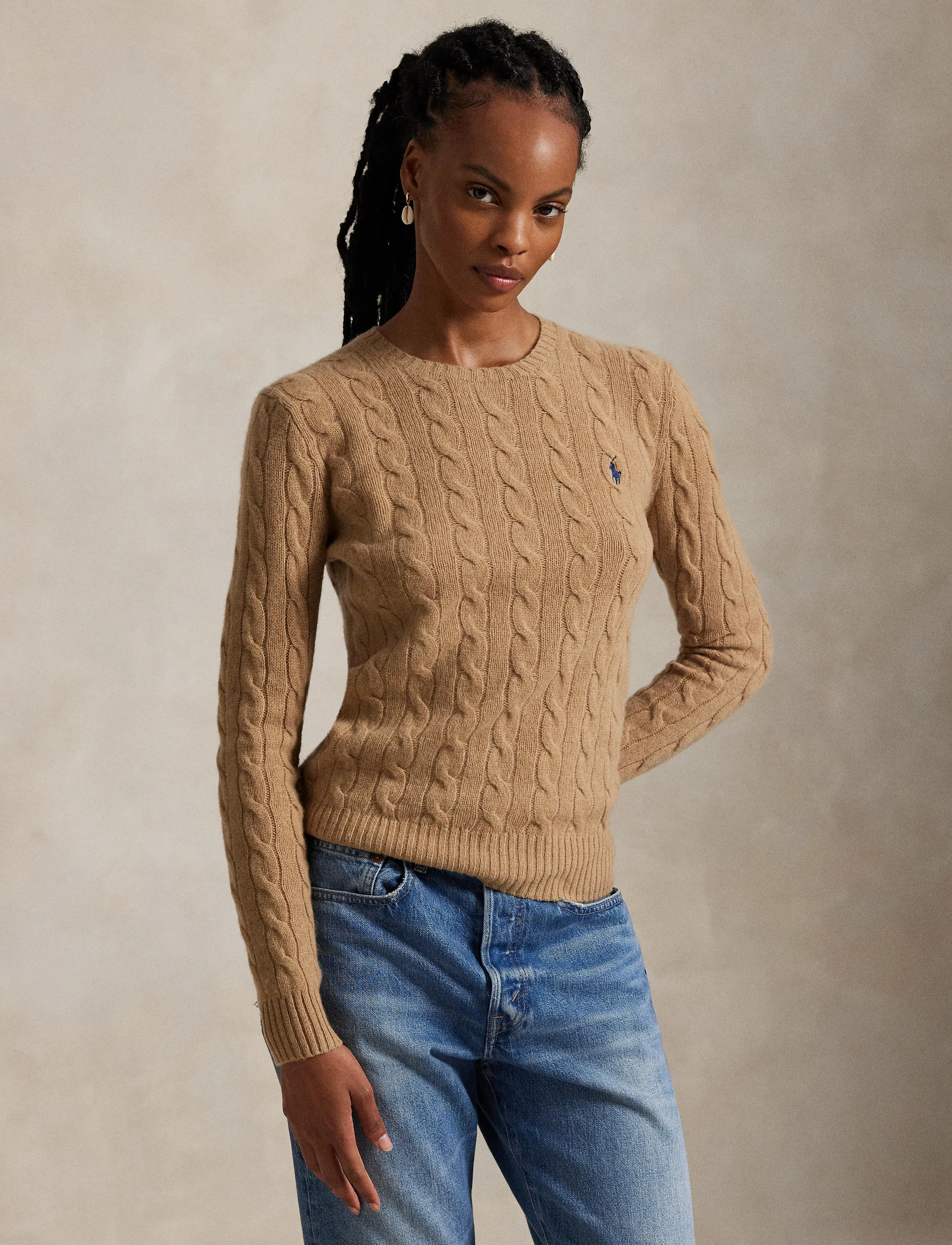 Polo Ralph Lauren Cable Wool-Cashmere Crewneck Sweater stickade tröjor dam – bild 9