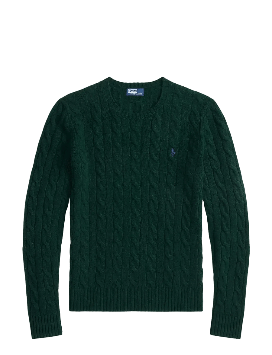 Polo Ralph Lauren - Cable Wool-Cashmere Crewneck Sweater - kashmir - college green - 1