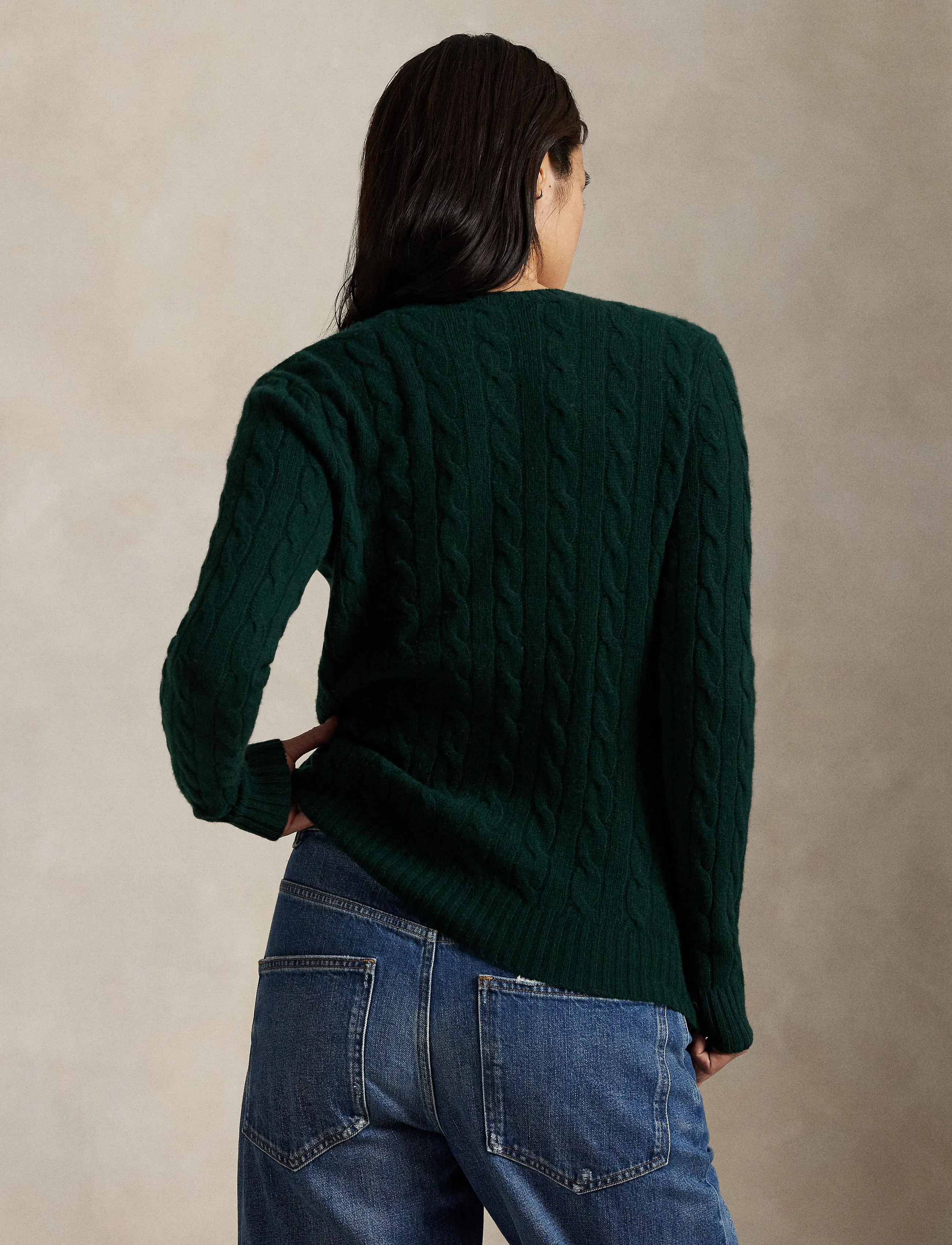 Polo Ralph Lauren - Cable Wool-Cashmere Crewneck Sweater - kashmir - college green - 2