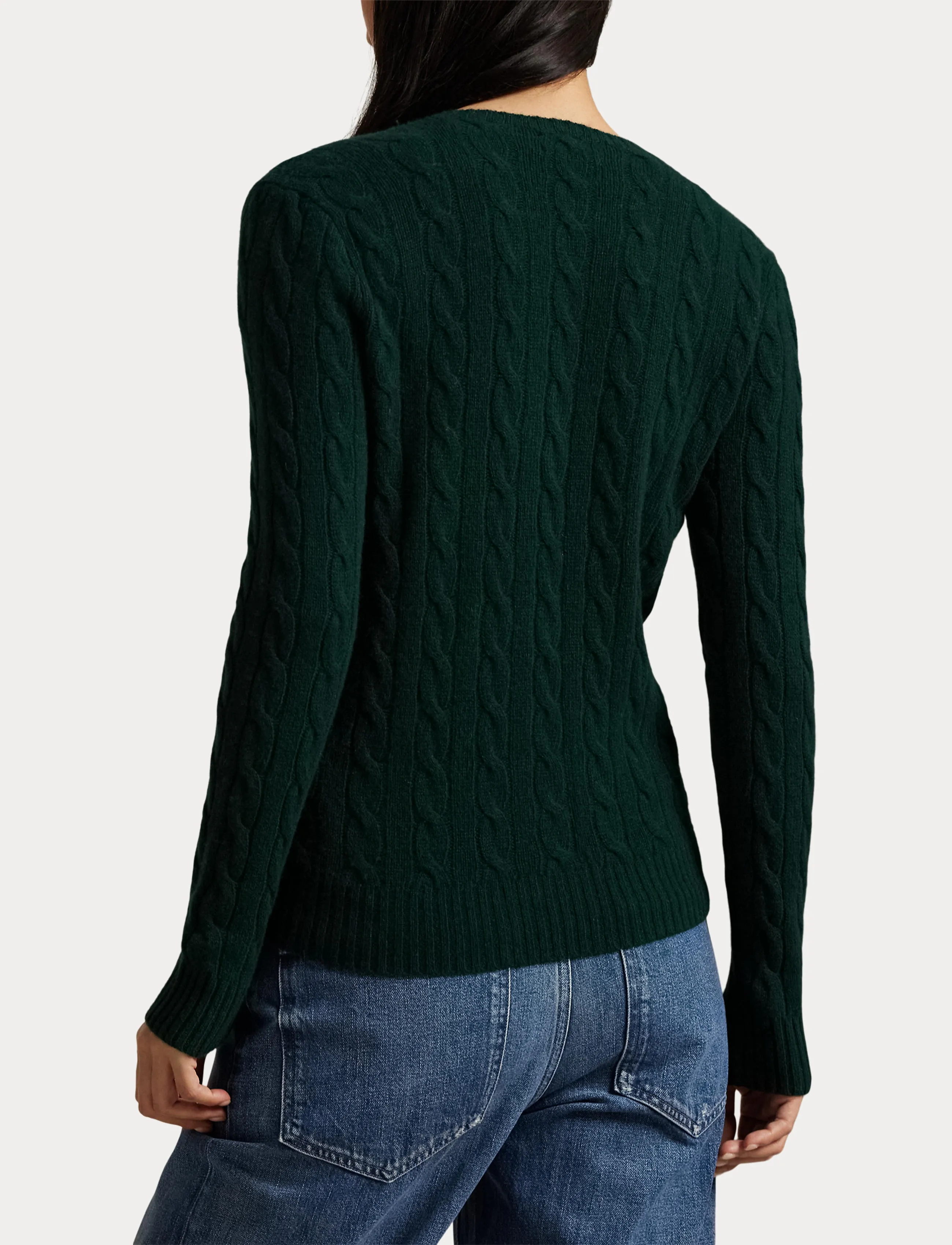 Cable Wool-Cashmere Crewneck Sweater 6