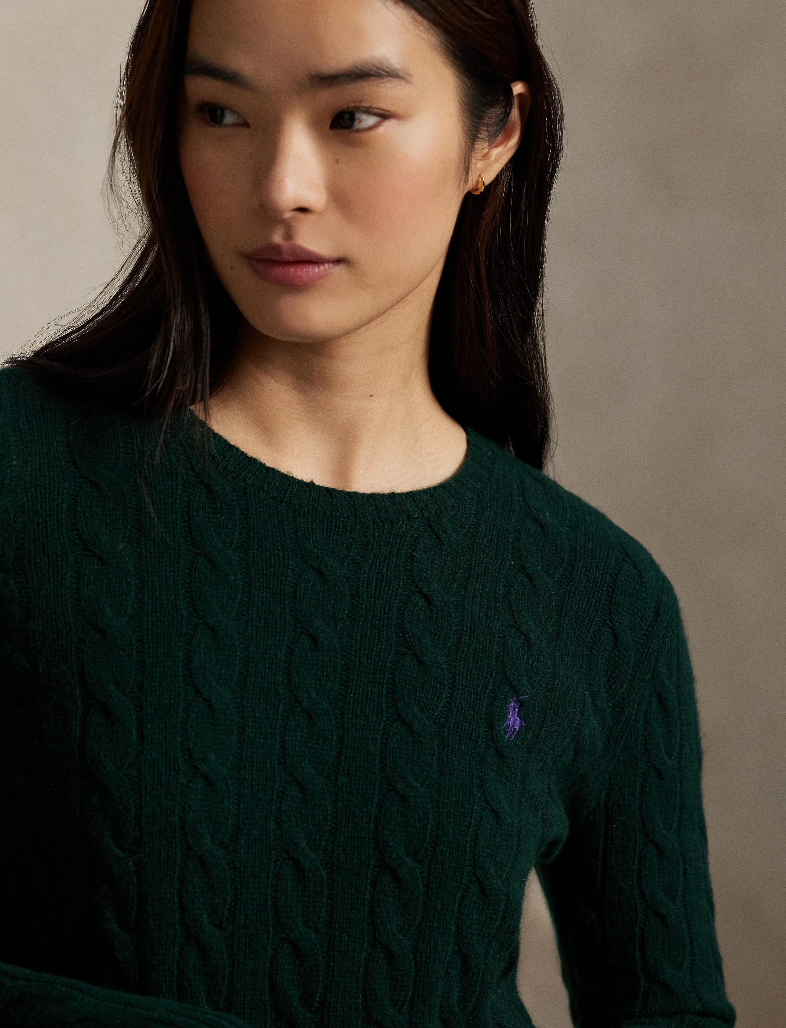Cable Wool-Cashmere Crewneck Sweater 7