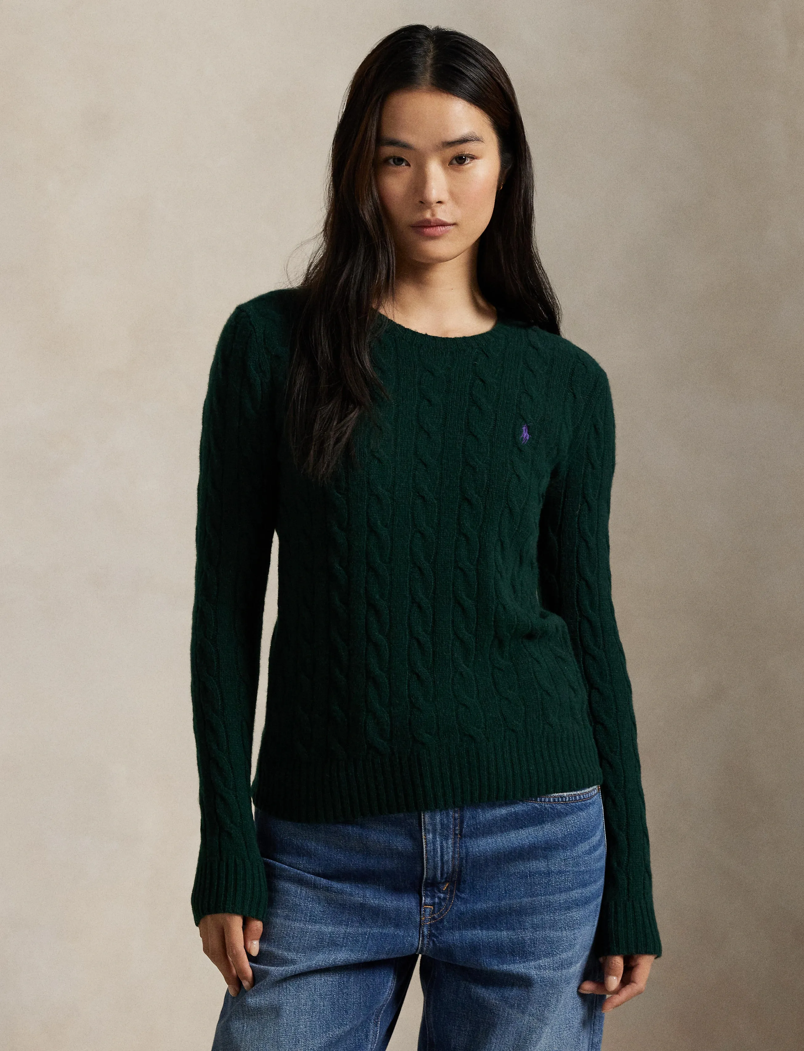 Cable Wool-Cashmere Crewneck Sweater 9
