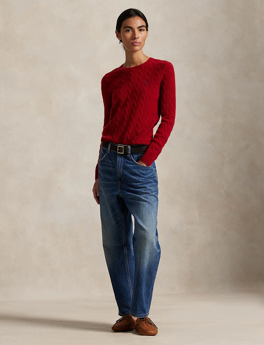 Polo Ralph Lauren - Cable Wool-Cashmere Crewneck Sweater - fireside red - 0