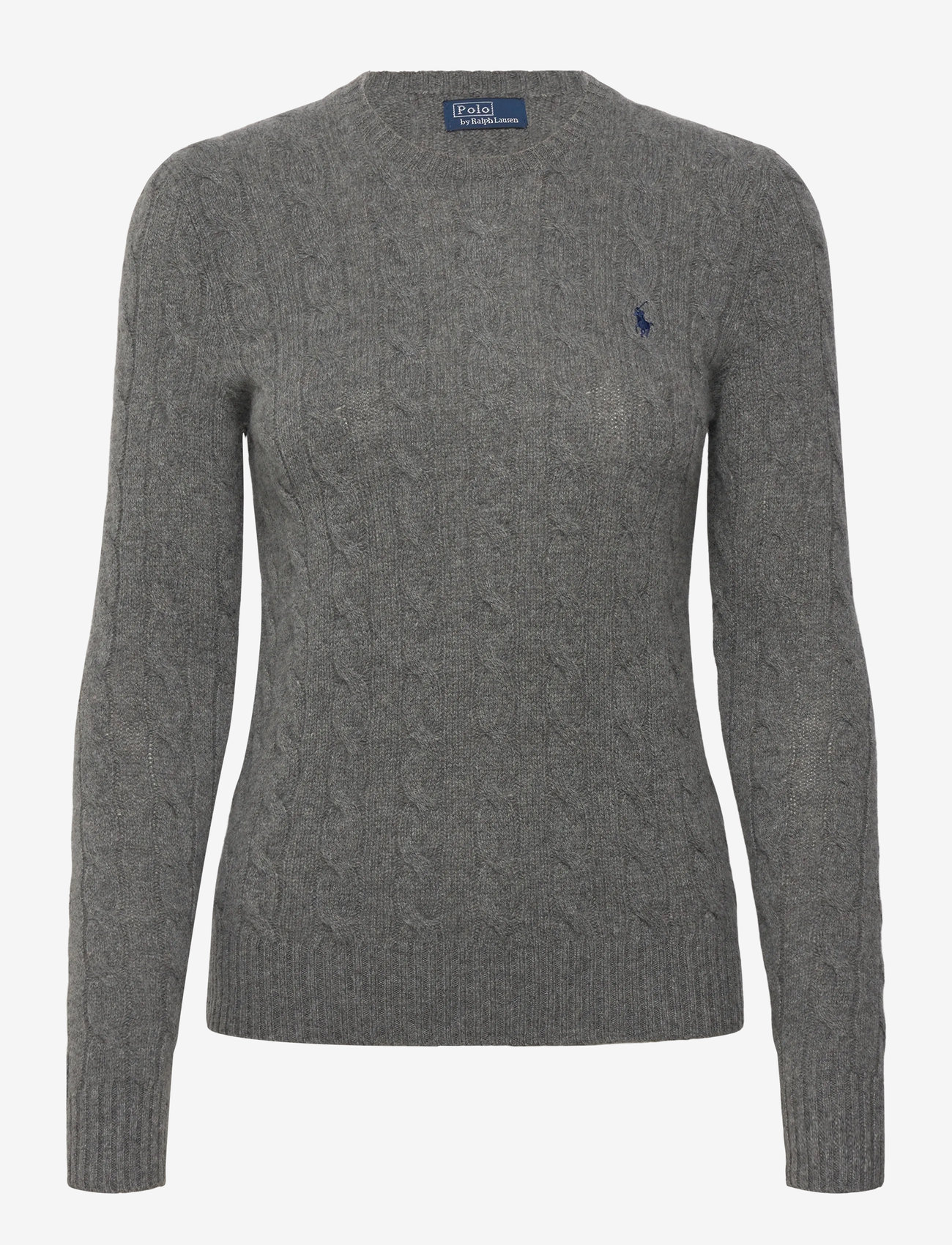 Polo Ralph Lauren - Cable Wool-Cashmere Crewneck Sweater - kashmir - flannel grey heat - 0