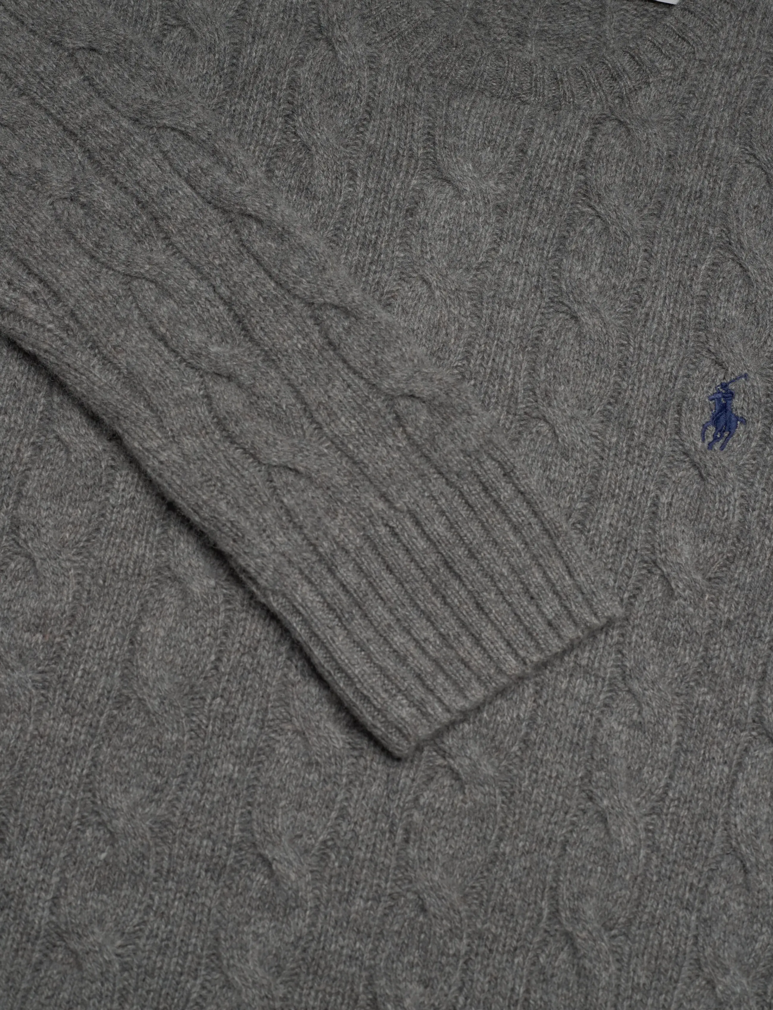 Polo Ralph Lauren - Cable Wool-Cashmere Crewneck Sweater - flannel grey heat - 2