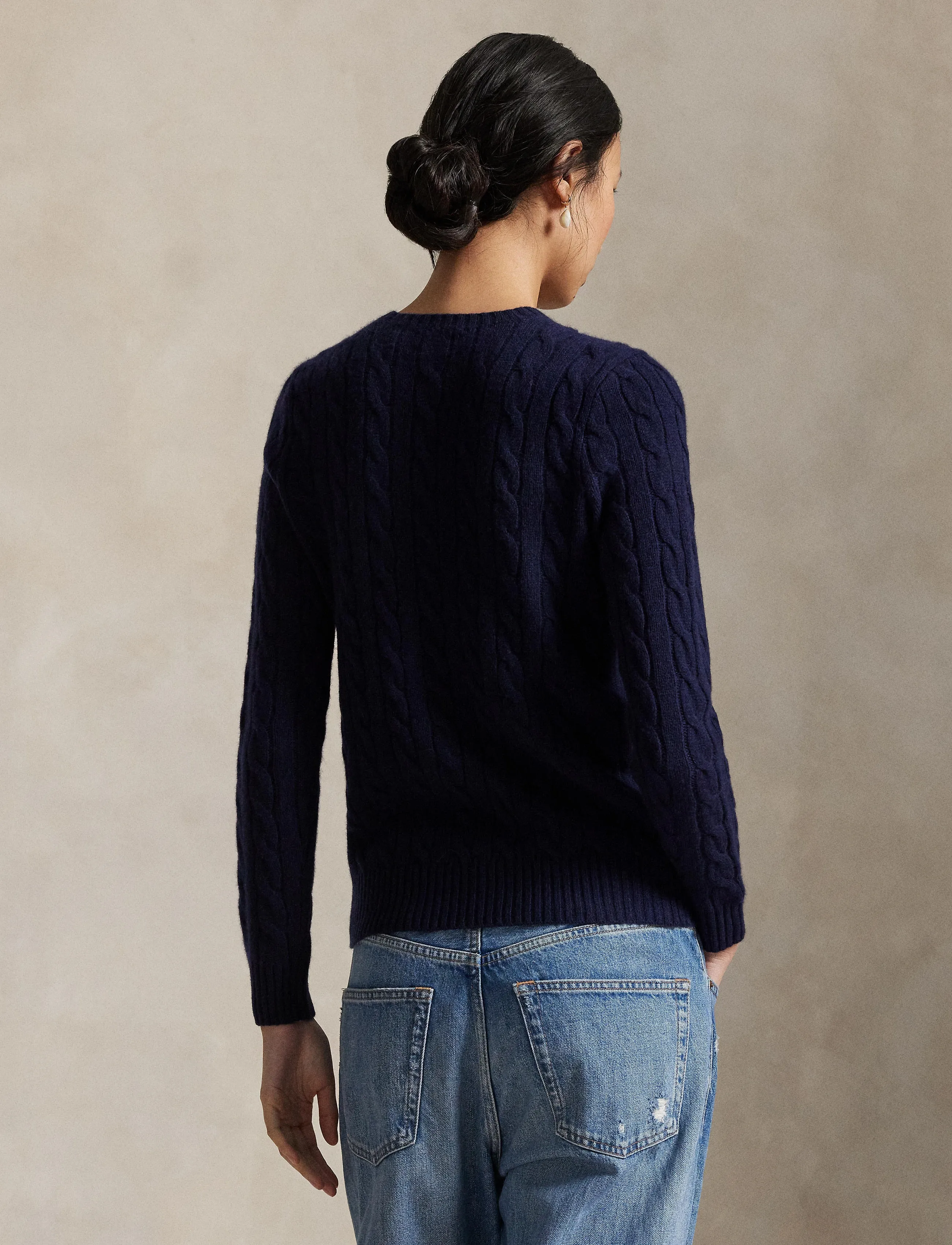 Polo Ralph Lauren - Cable Wool-Cashmere Crewneck Sweater - kashmir - hunter navy - 2