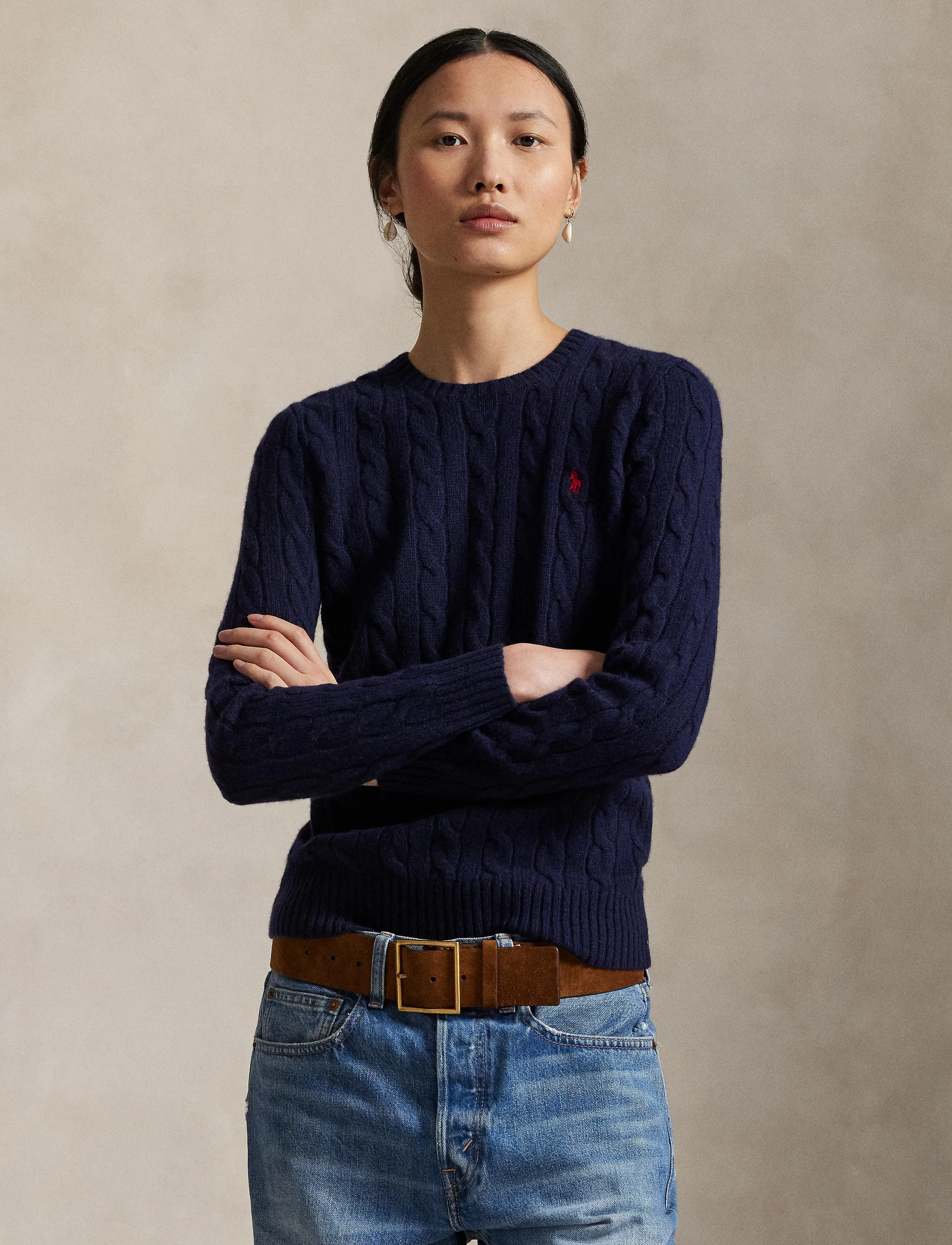 Polo Ralph Lauren - Cable Wool-Cashmere Crewneck Sweater - hunter navy - 3