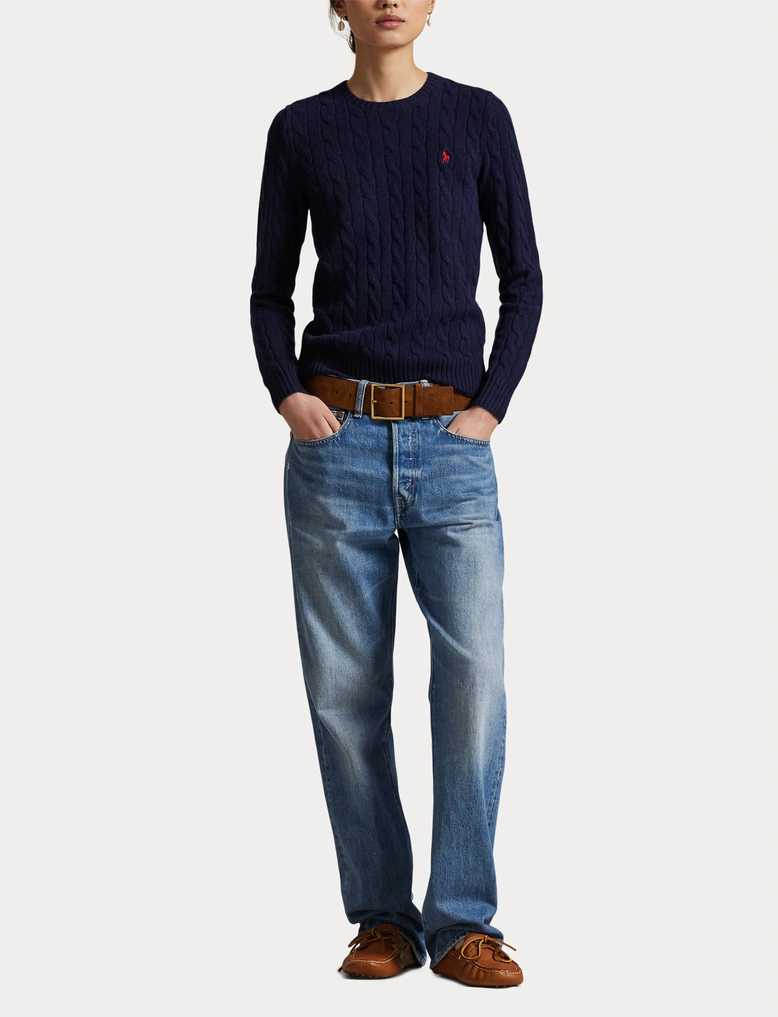 Polo Ralph Lauren - Cable Wool-Cashmere Crewneck Sweater - hunter navy - 4