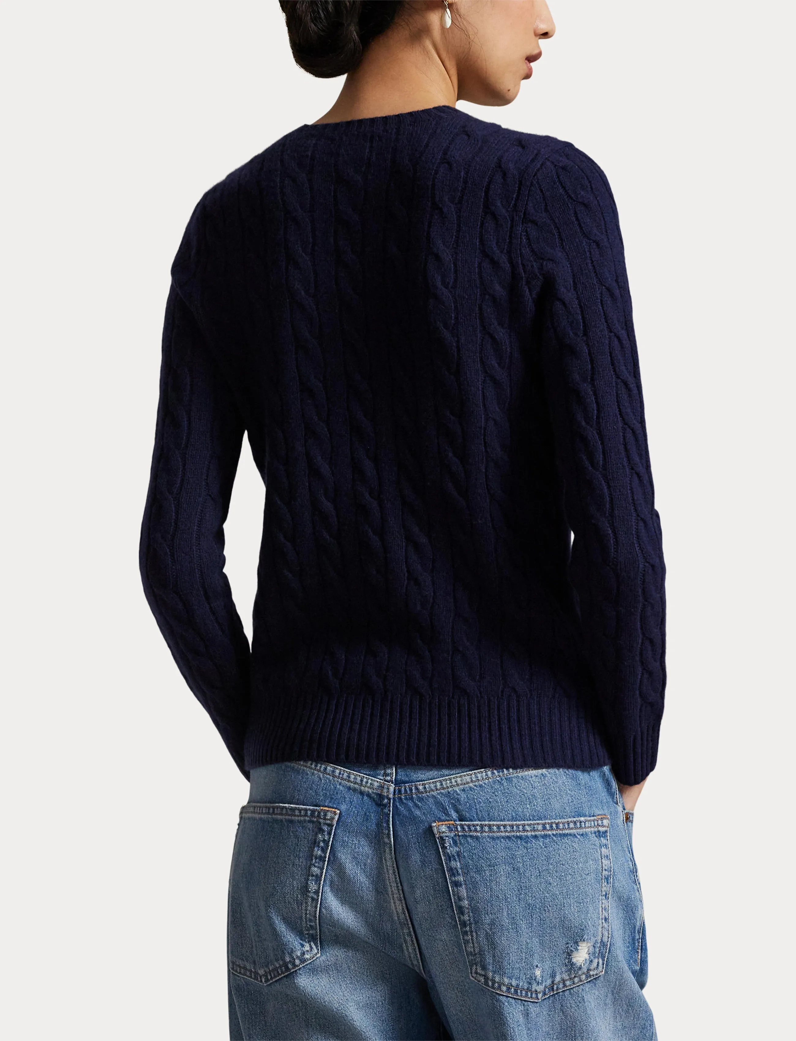 Polo Ralph Lauren Cable Wool-Cashmere Crewneck Sweater stickade tröjor dam – bild 6