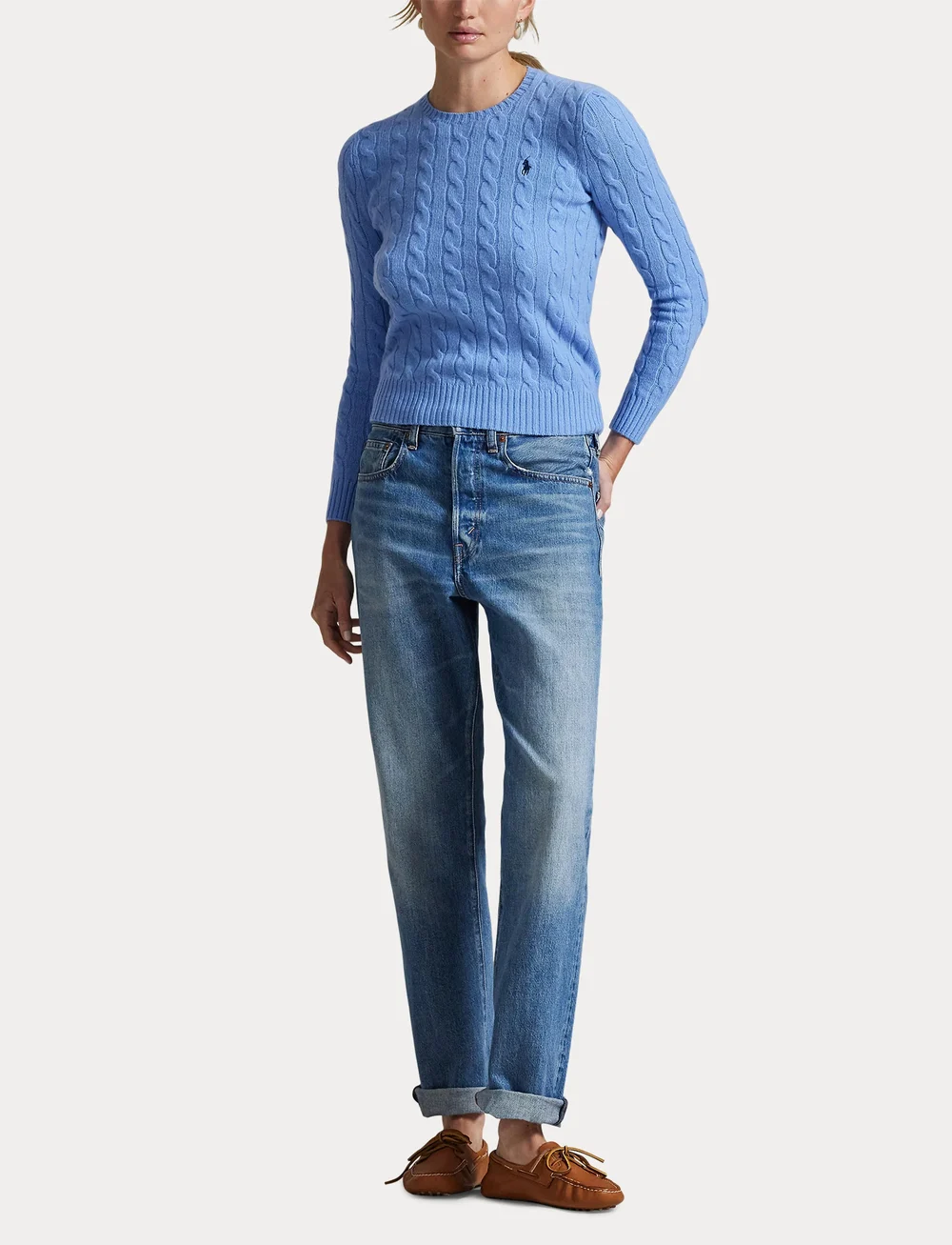 Polo Ralph Lauren - Cable Wool-Cashmere Crewneck Sweater - peysur - new litchfield bl - 4