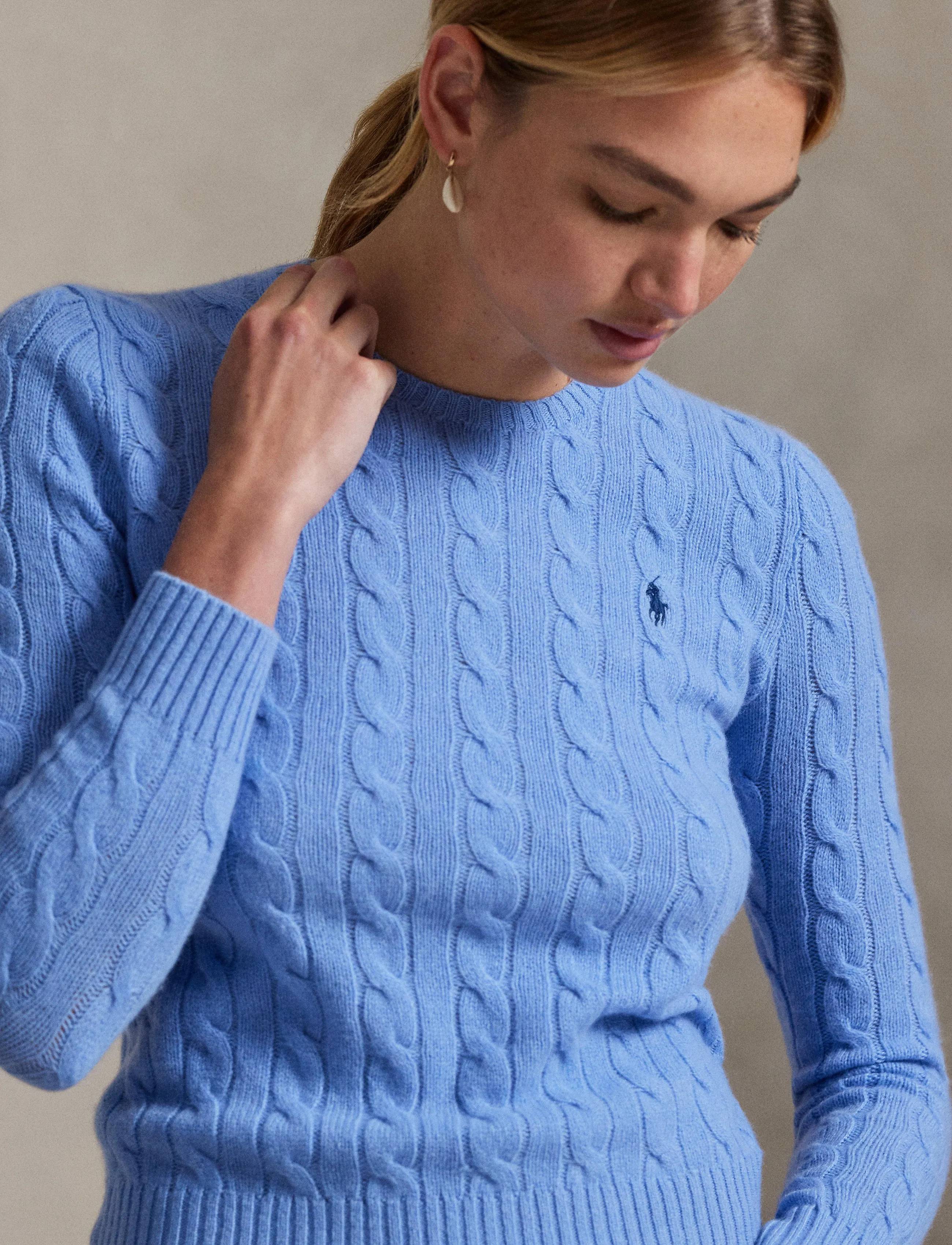 Polo Ralph Lauren Cable Wool-Cashmere Crewneck Sweater stickade tröjor dam – bild 7
