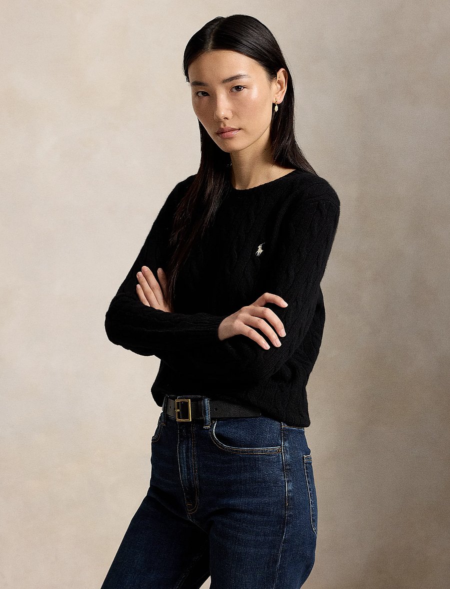 Polo Ralph Lauren - Cable Wool-Cashmere Crewneck Sweater - cashmere - polo black - 5