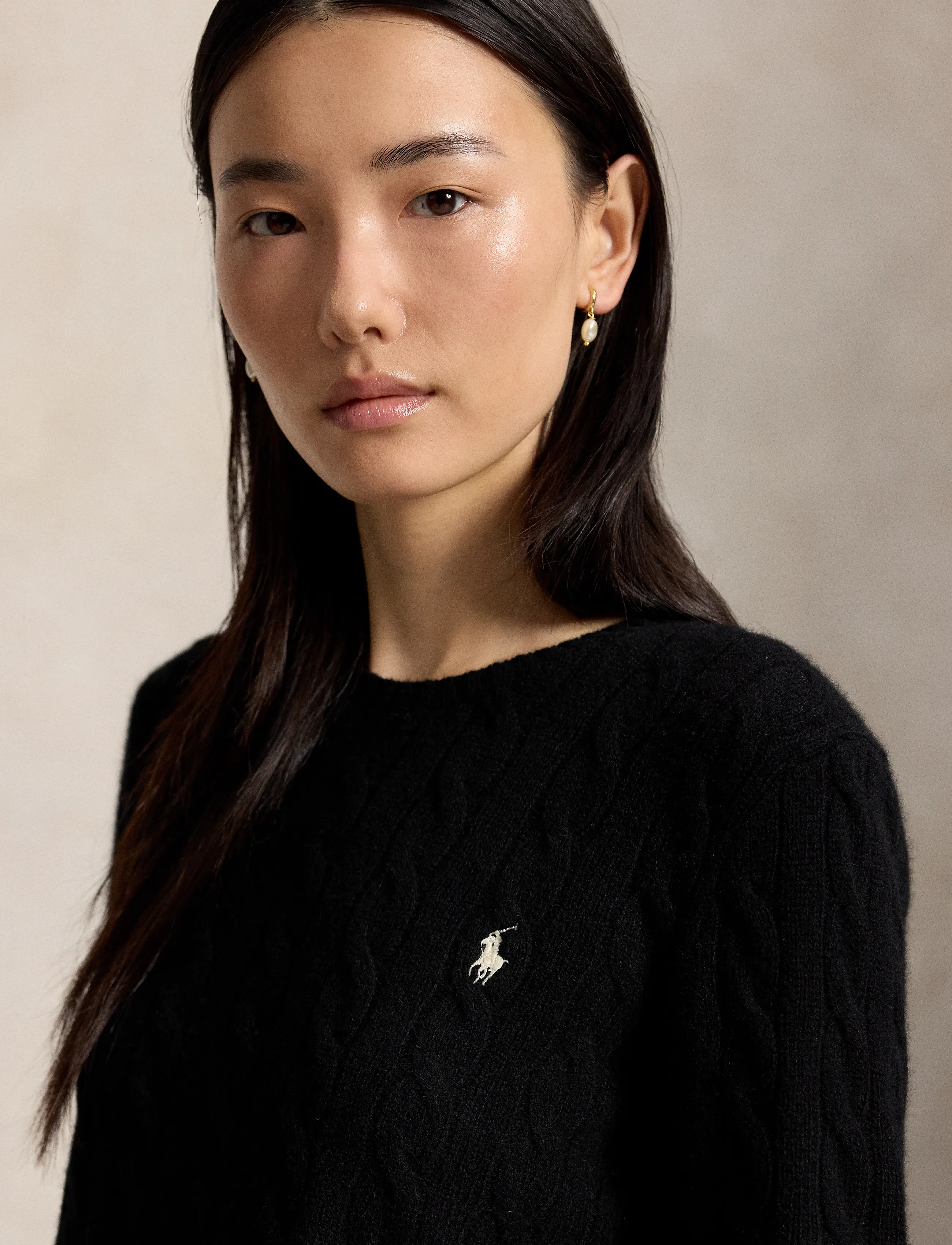 Polo Ralph Lauren - Cable Wool-Cashmere Crewneck Sweater - cashmere - polo black - 4
